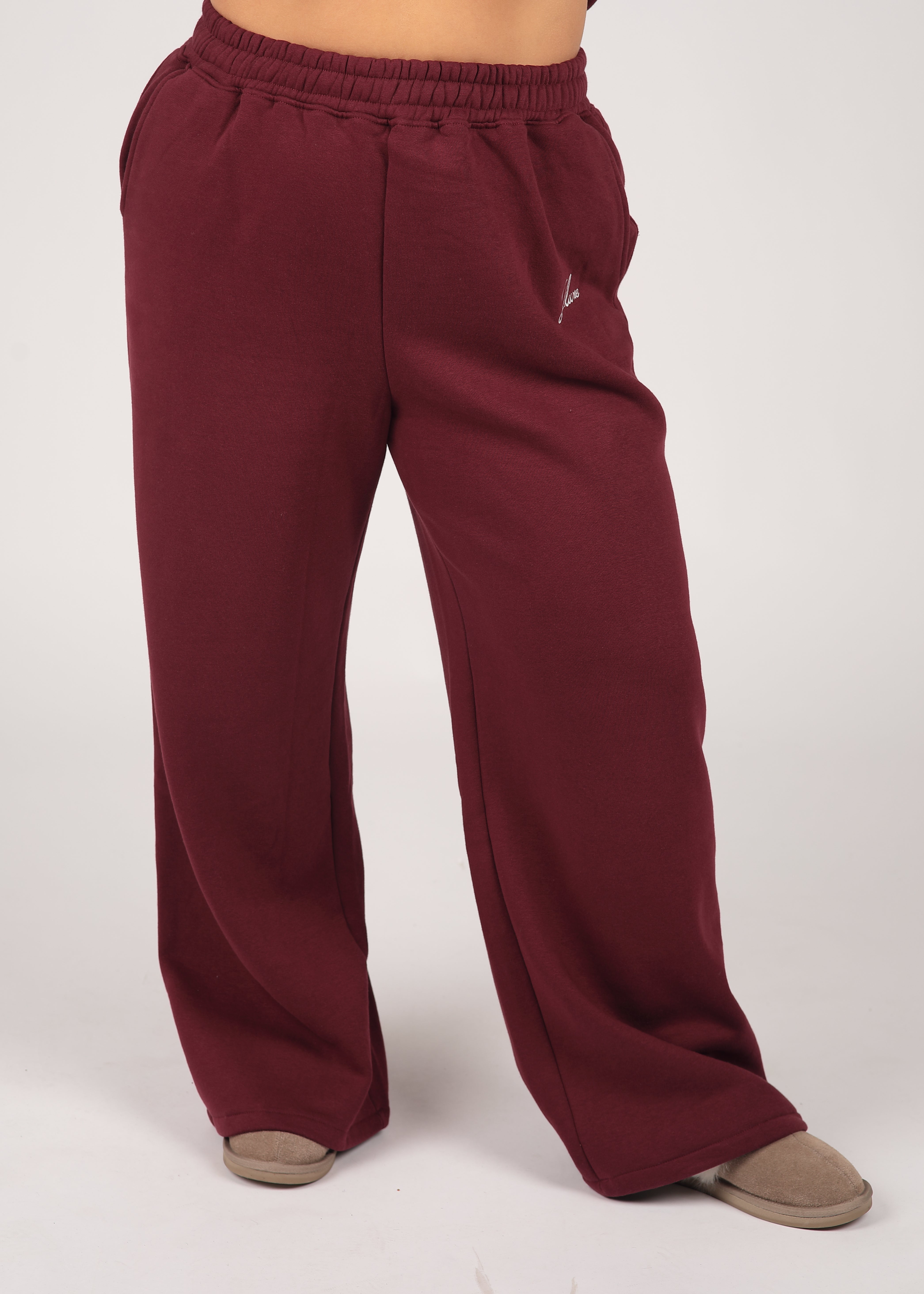 Core Burgundy Wide Leg Jogger