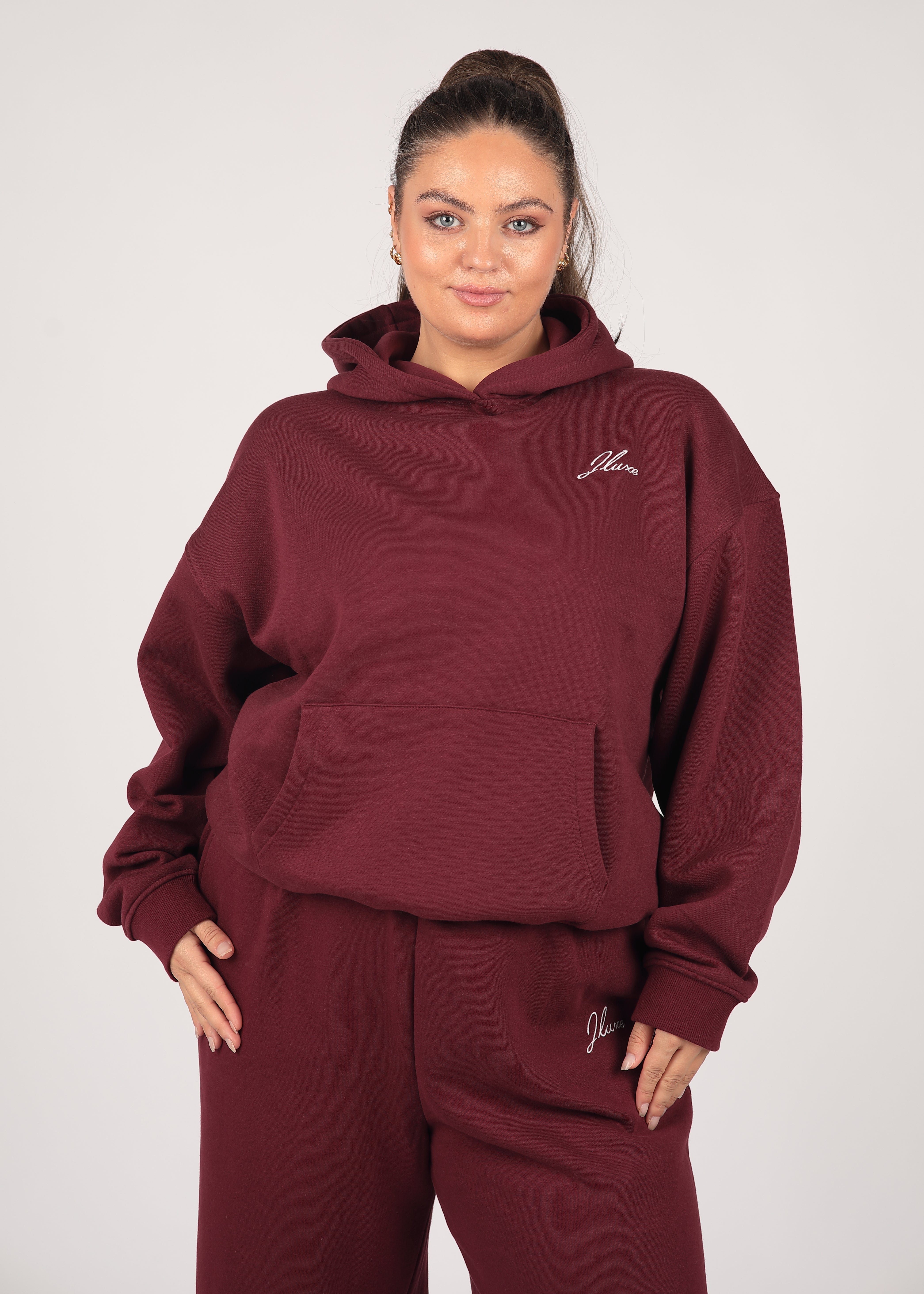 Core Burgundy Oversized Hoodie