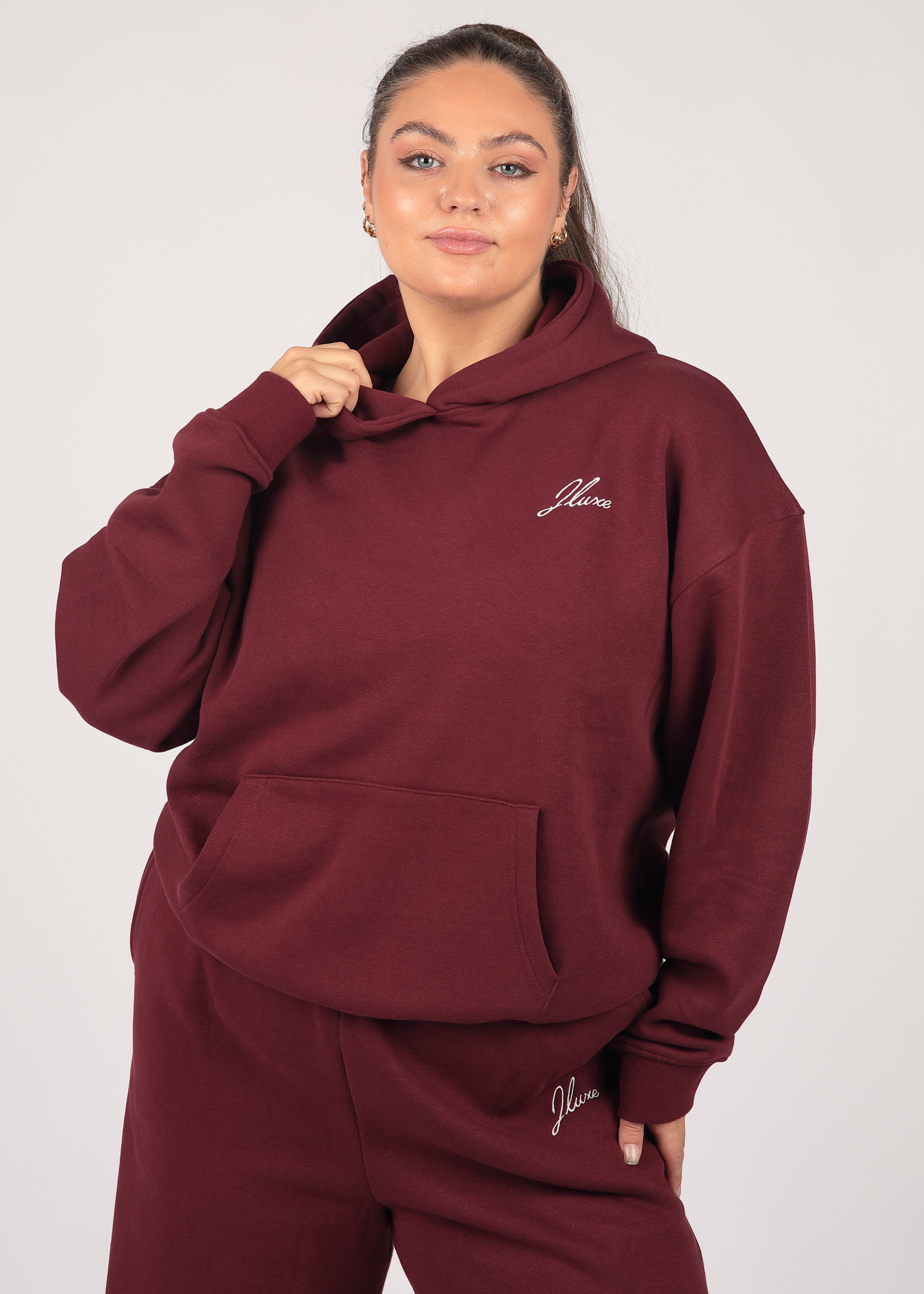 Core Burgundy Oversized Hoodie