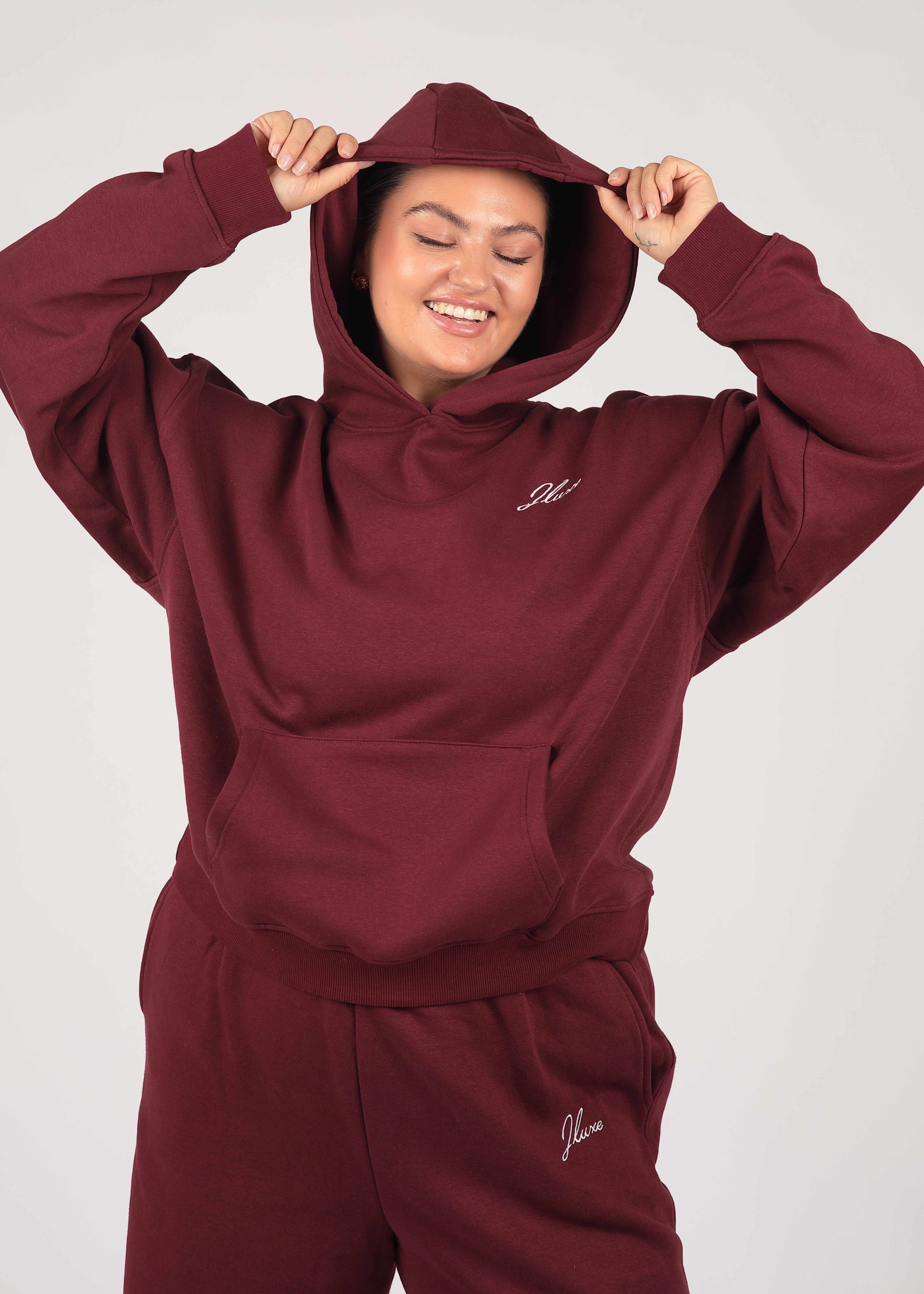 Core Burgundy Oversized Hoodie
