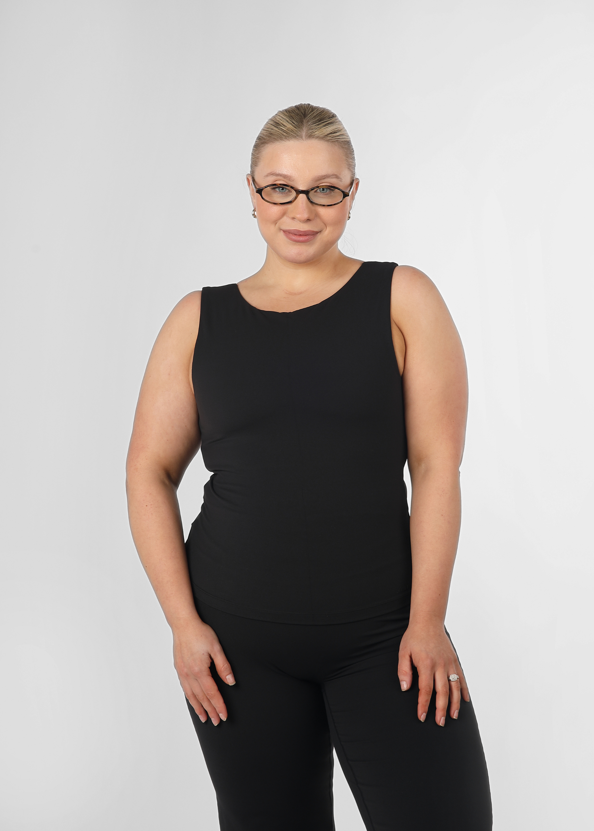Soft Form Recycled Black Reversible Sweetheart Vest