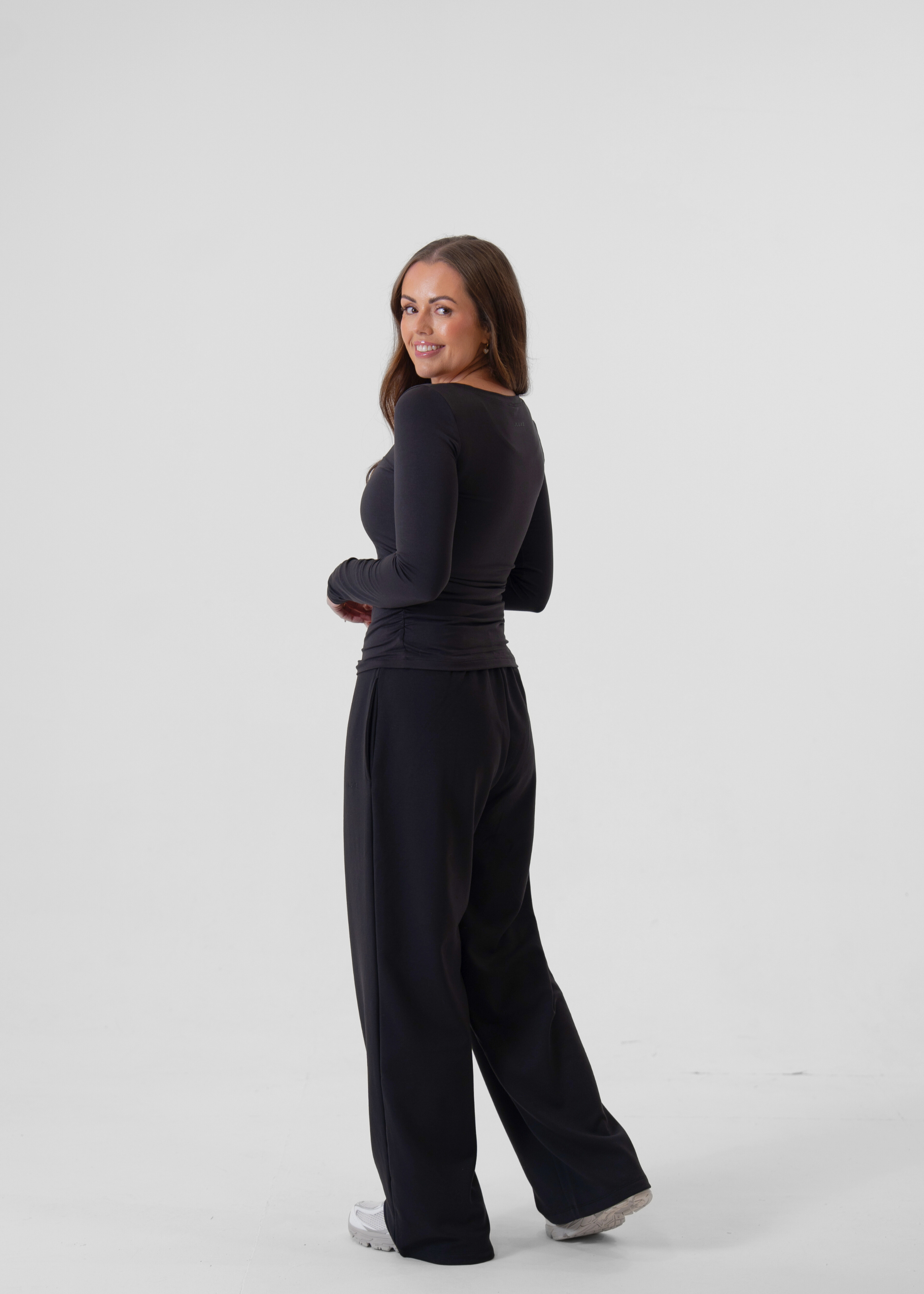 Soft Luxe Charcoal Wide Leg Trouser