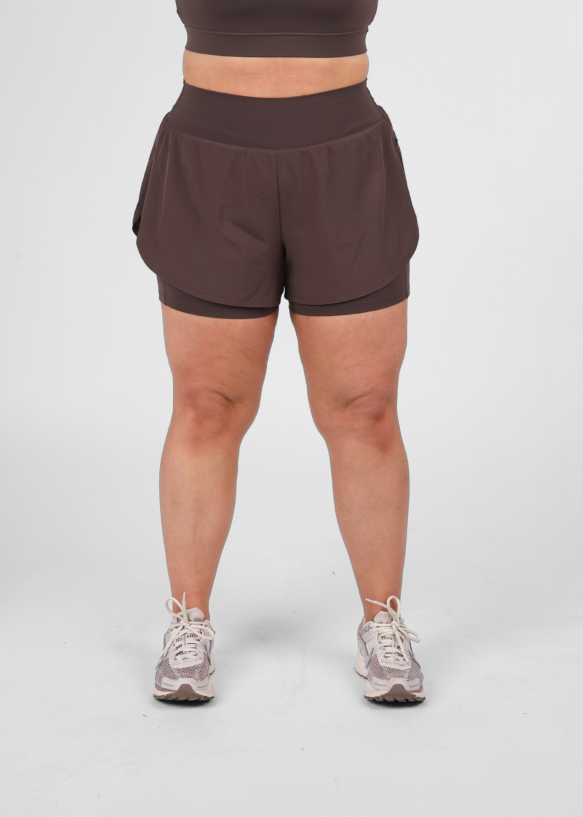 Soft Form Recycled Mocha Double Layer Shorts