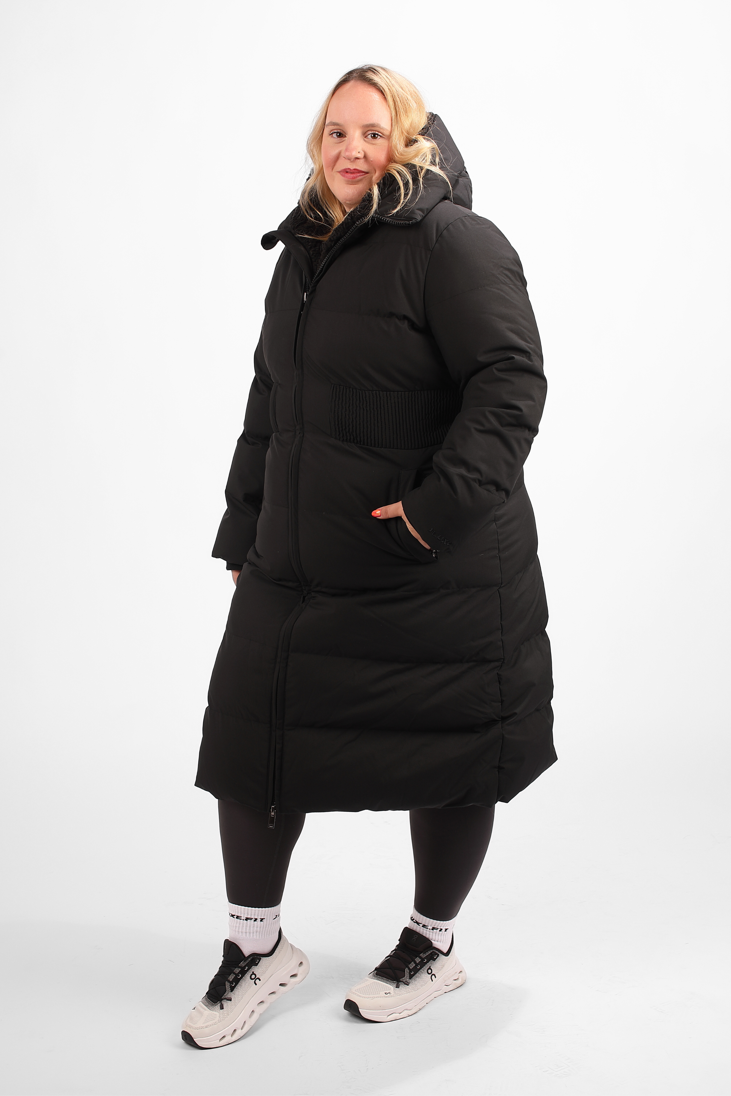 Contour Long Line Black Puffer Coat - Pre order