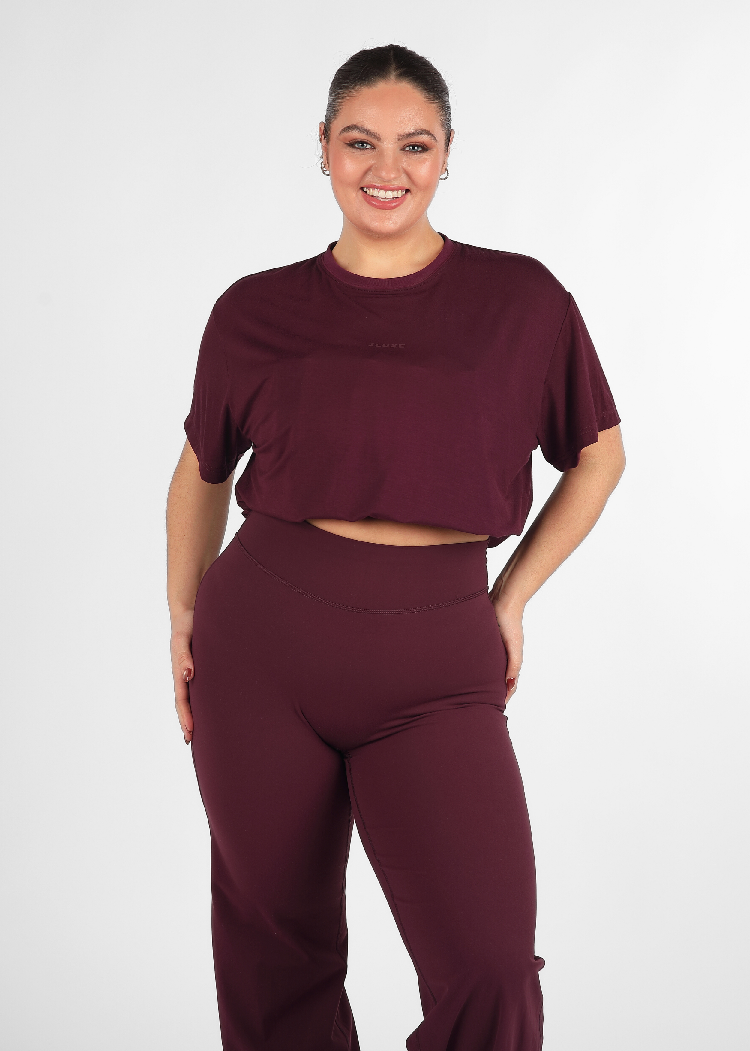 Ultra Soft Wine Oversized Multiway Tee