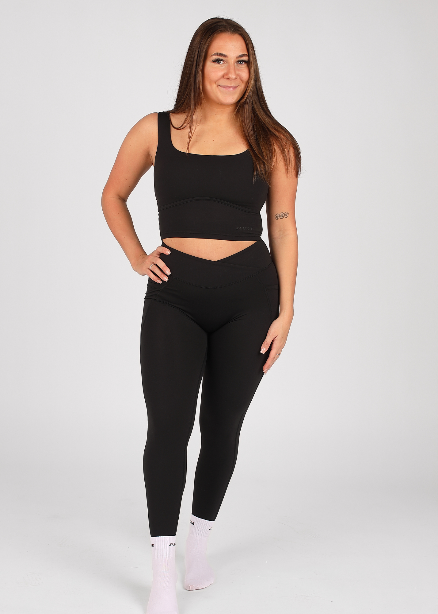 CloudLuxe Wrap Pocket Black Leggings