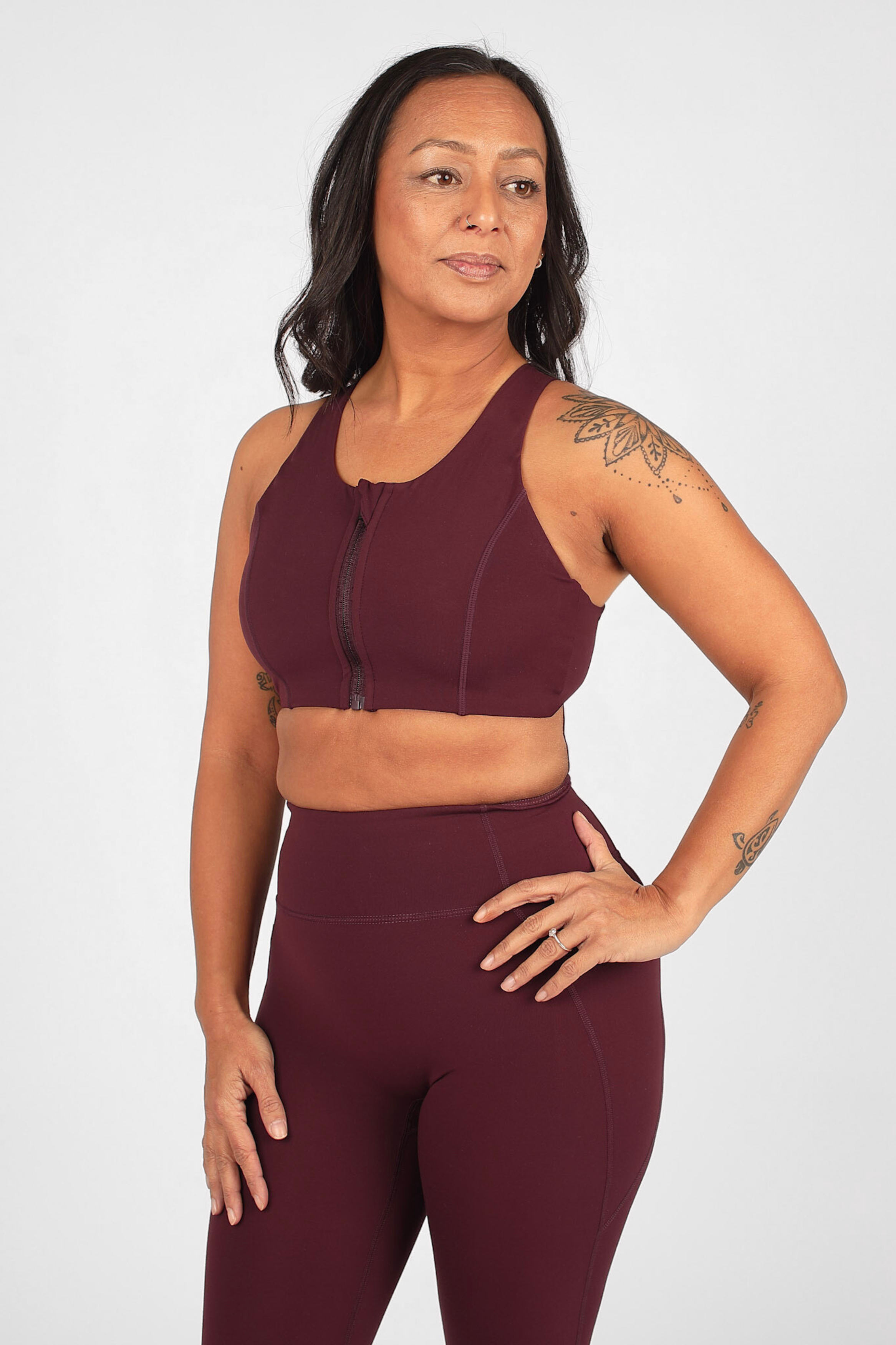 FormLuxe Rosewood Zip Sports Bra