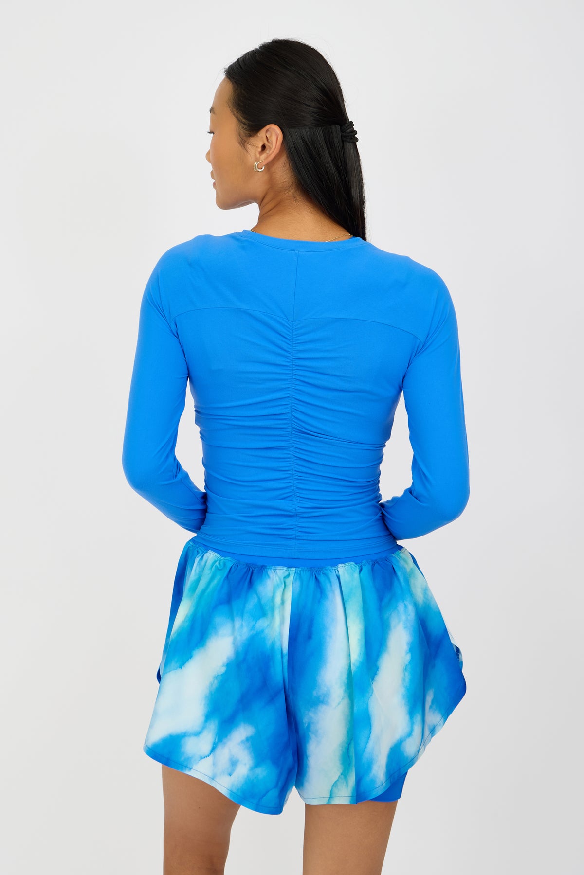 Air Soft Motion Long Sleeve Ocean Blue Top