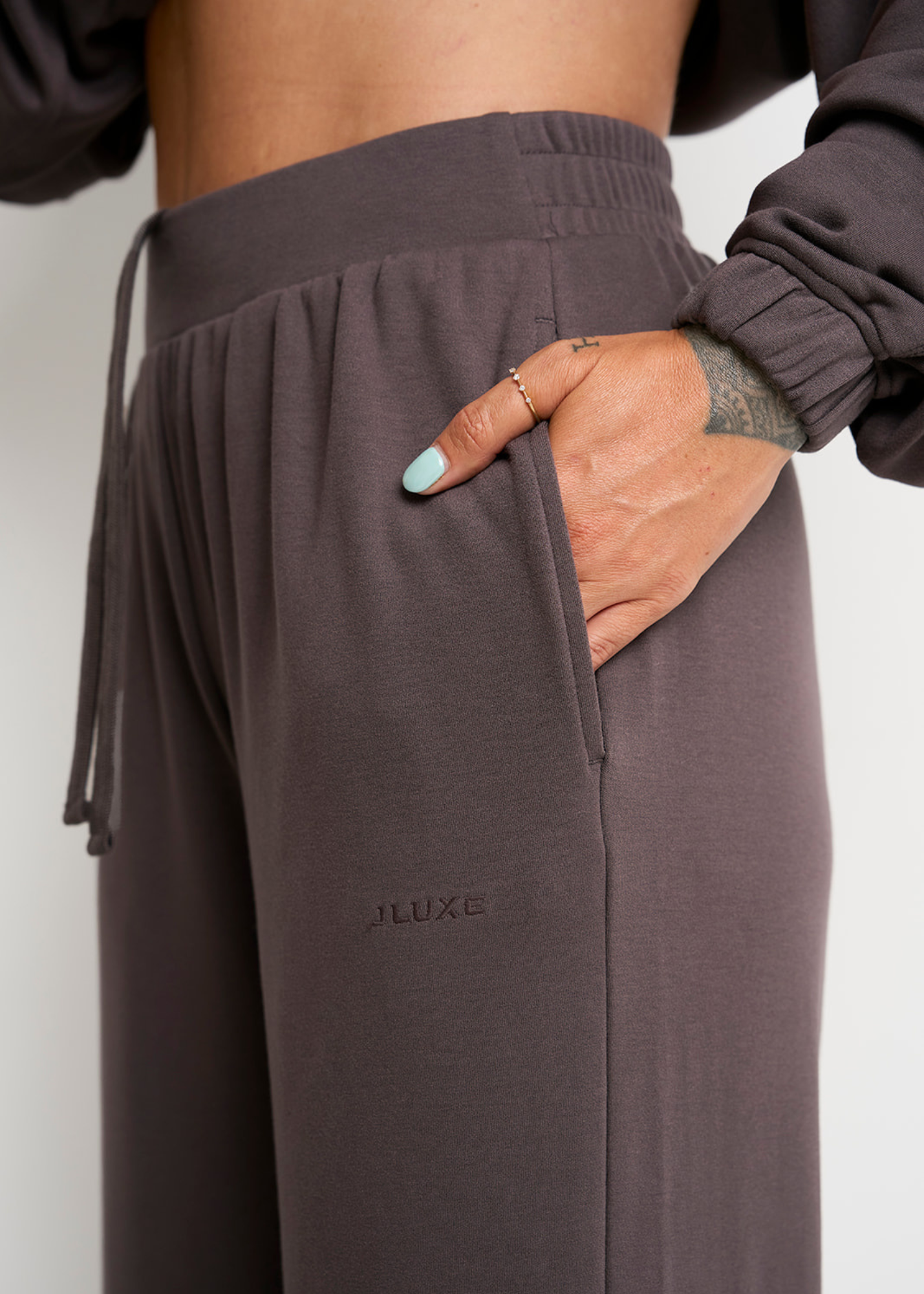 Soft Luxe Cocoa Wide Leg Jogger