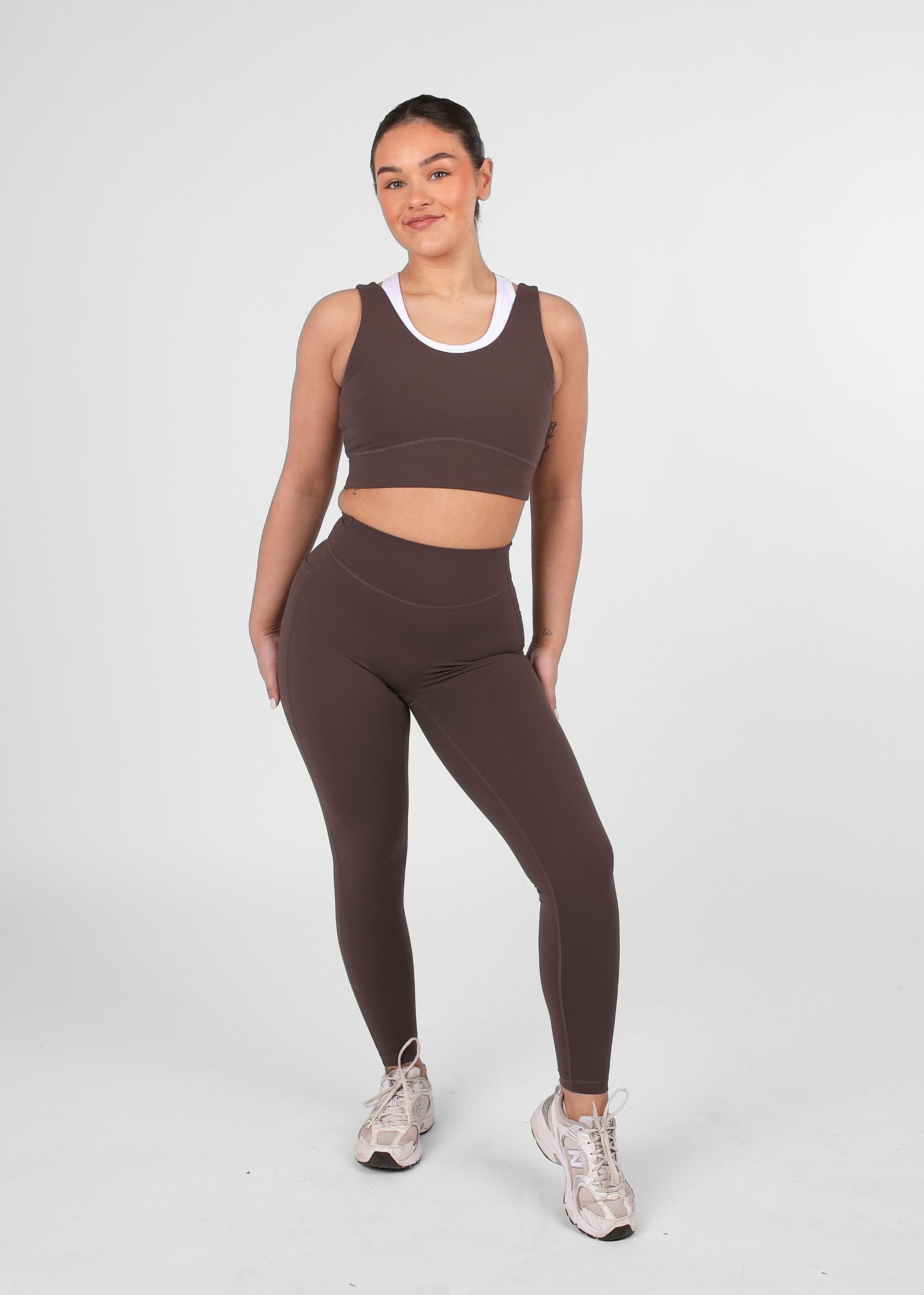 Soft Form Recycled Mocha Double Layer Recycled Sports Bra