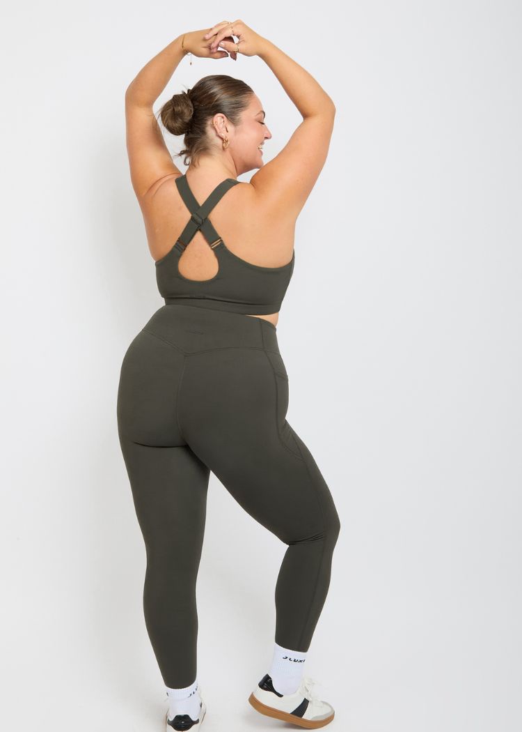 CloudLuxe Core Khaki Zip Bra