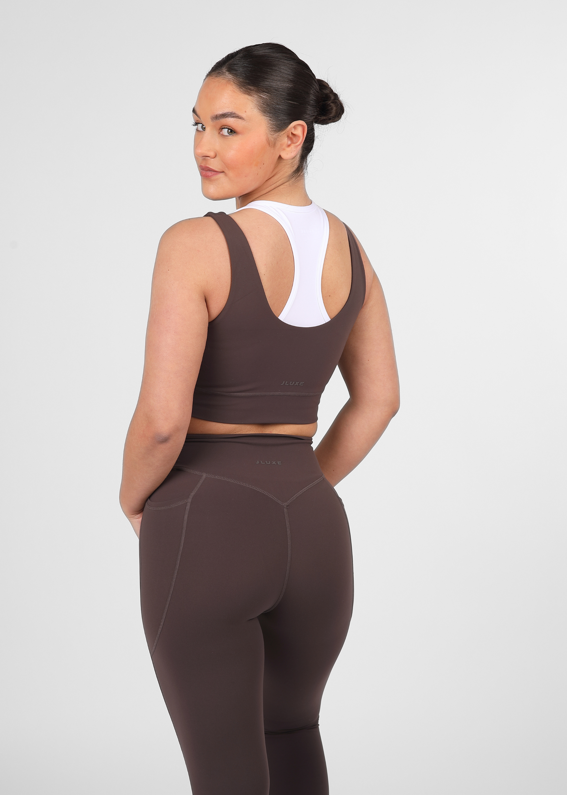 Soft Form Recycled Mocha Double Layer Recycled Sports Bra