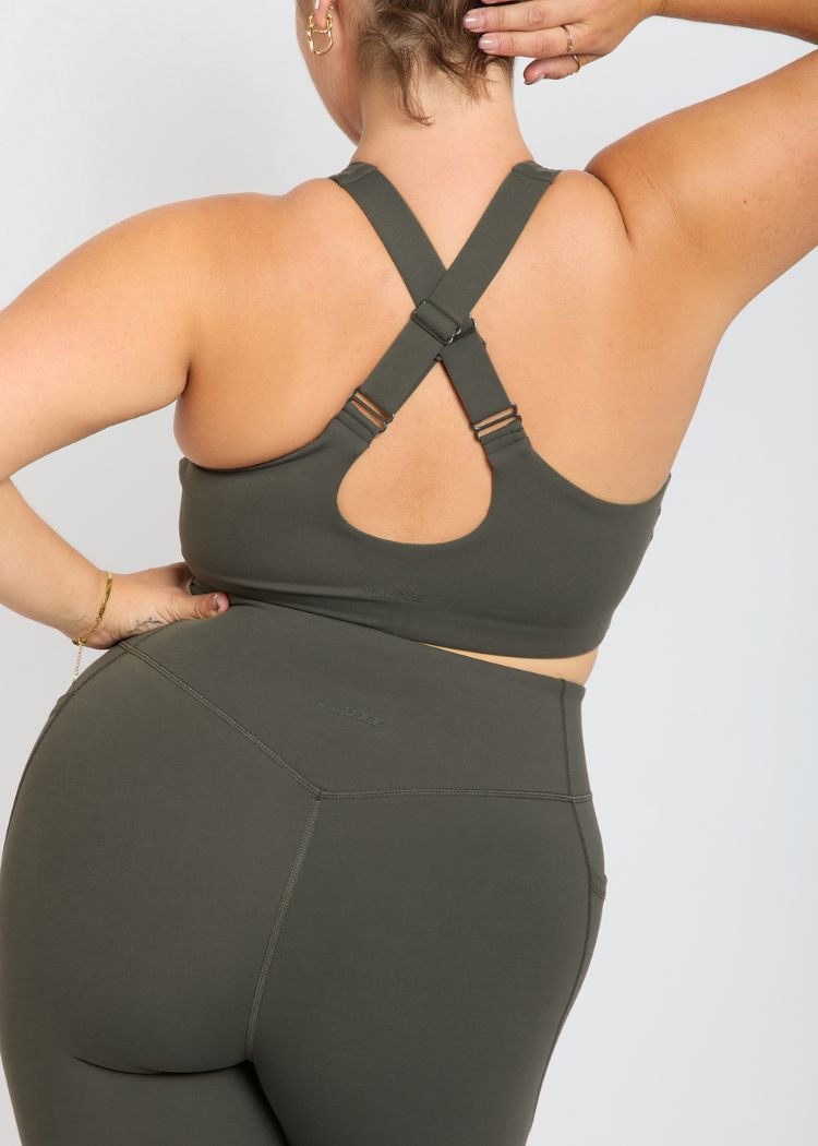CloudLuxe Core Khaki Zip Bra