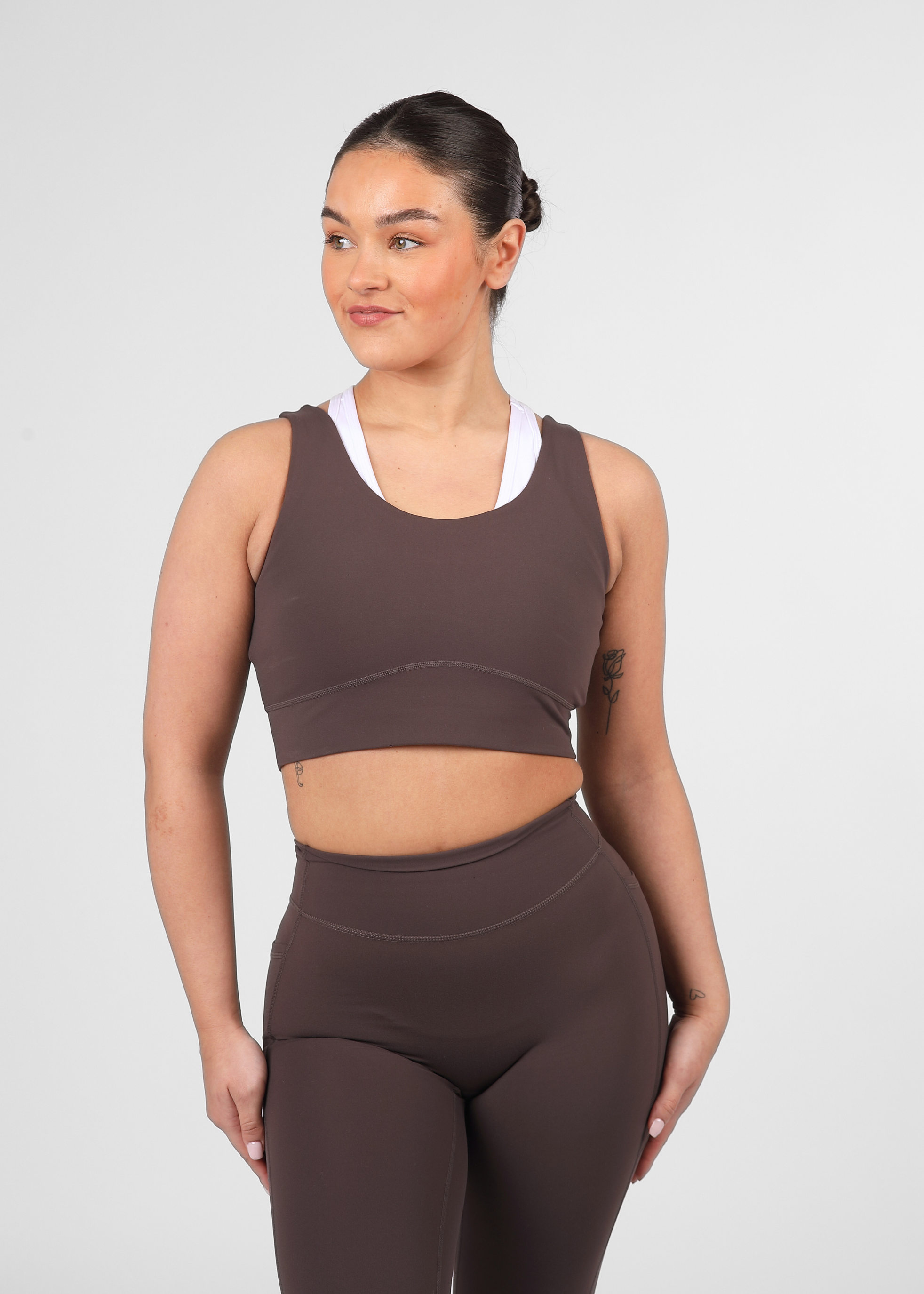 Soft Form Recycled Mocha Double Layer Recycled Sports Bra