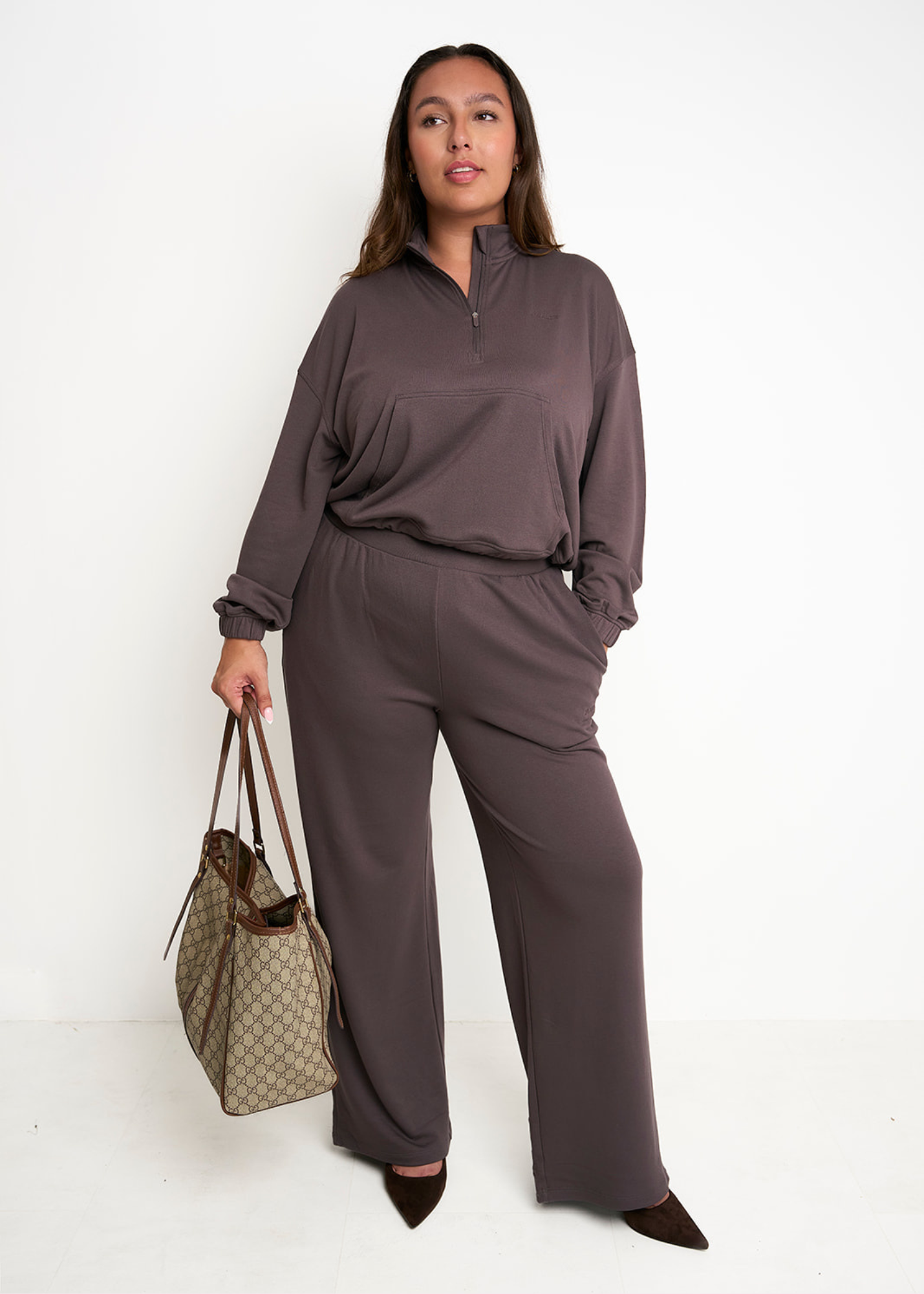 Soft Luxe Cocoa Wide Leg Jogger