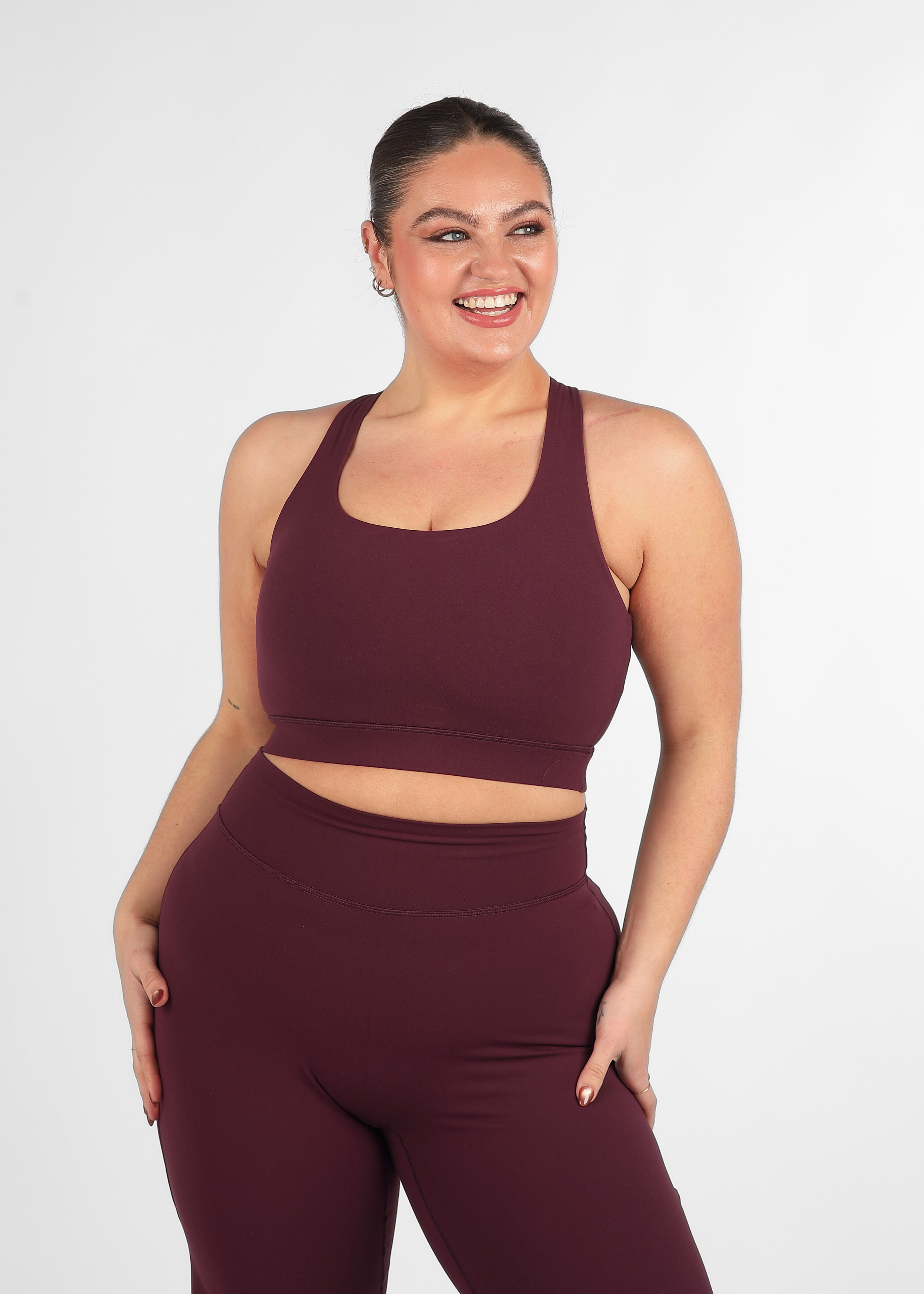 Soft Form Wine Adjustable Strap Sports Bra