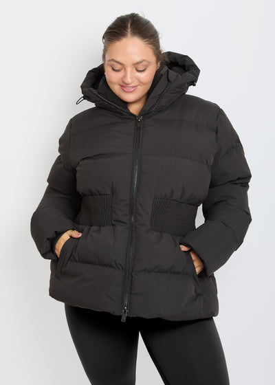 Contour Short Black Puffer Coat