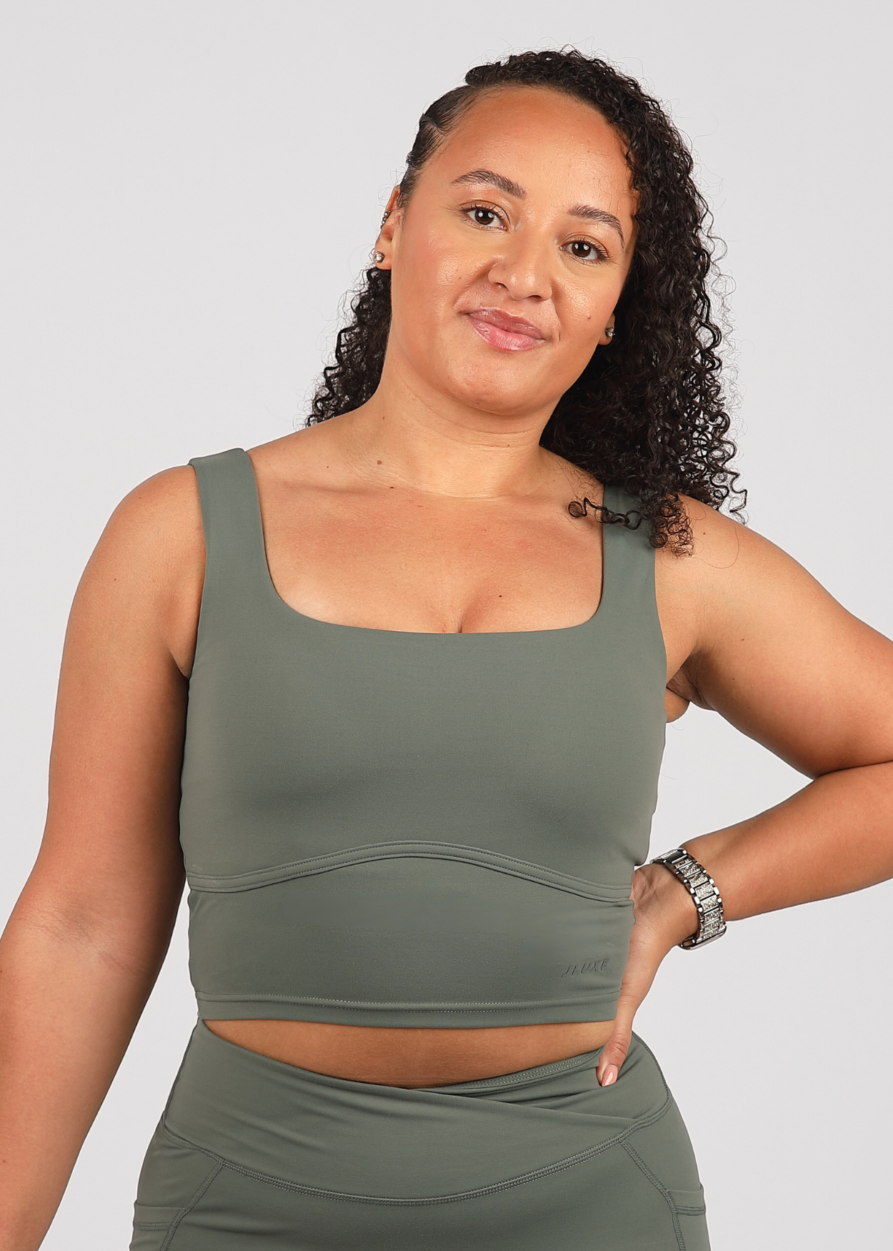 CloudLuxe Longline Deep Sage Sports Bra