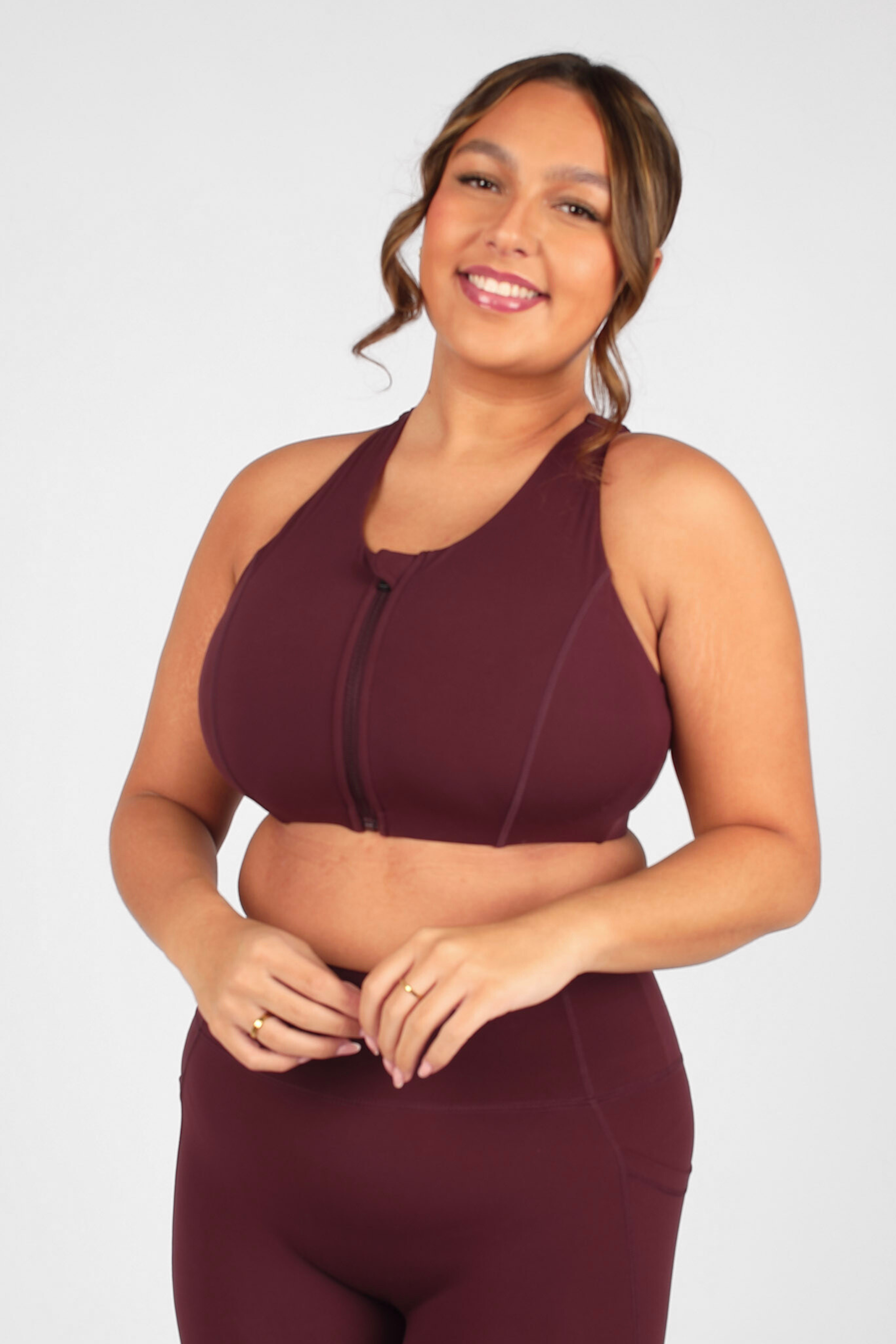 FormLuxe Rosewood Zip Sports Bra