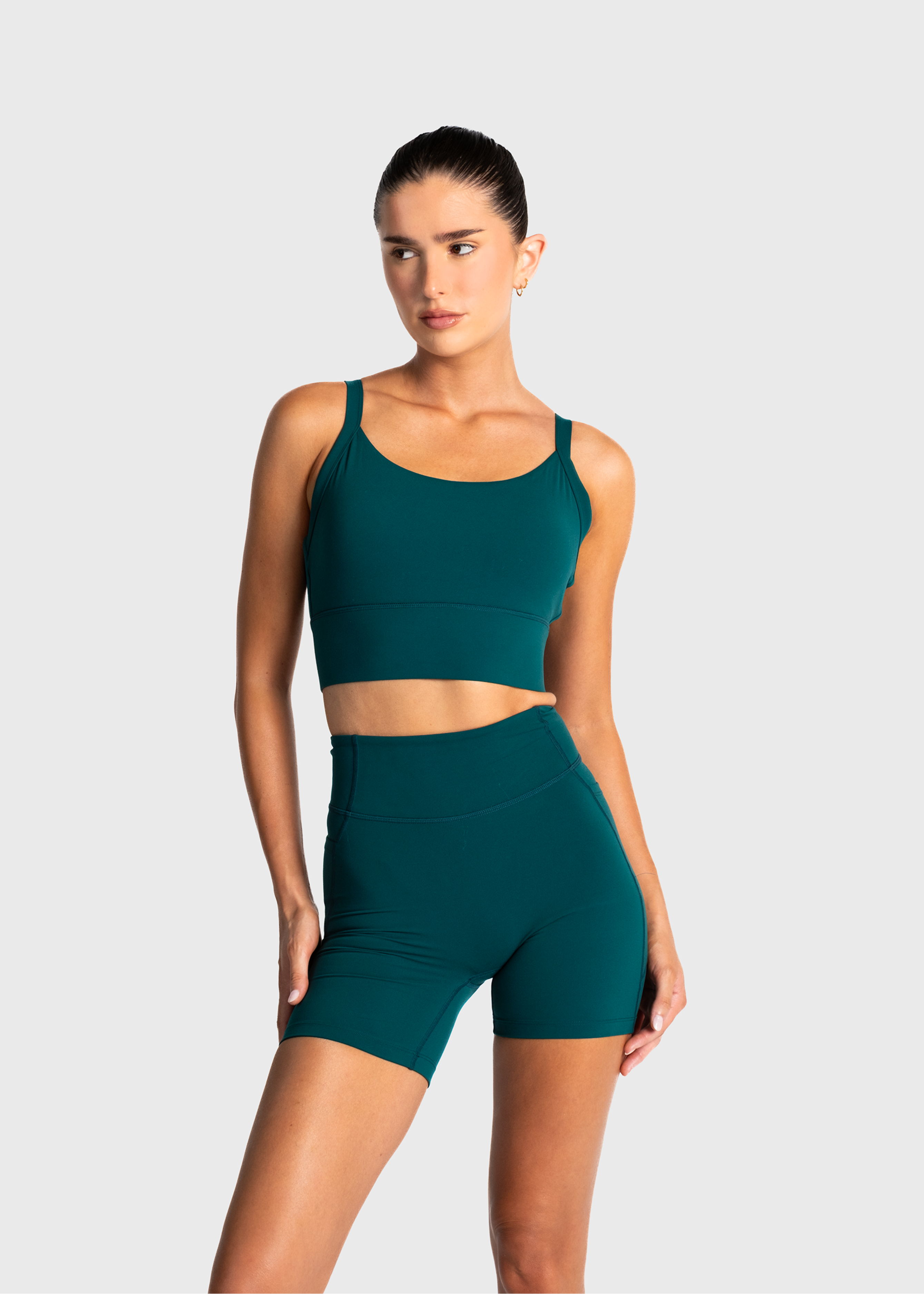 Soft Form Recycled Hybrid Teal Pocket Cycling Short