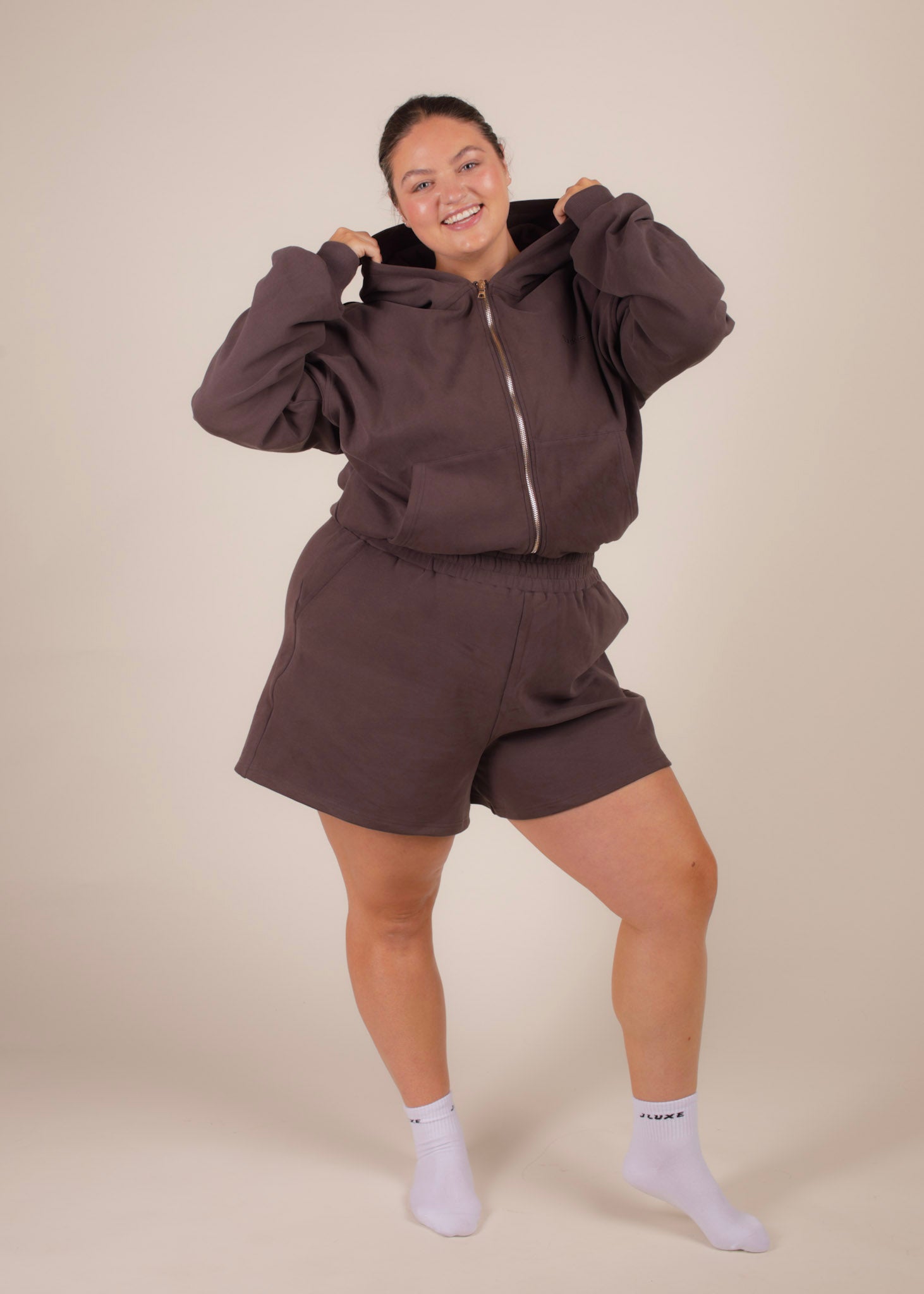 Ultra Soft Deep Mocha Club Zip Hoodie