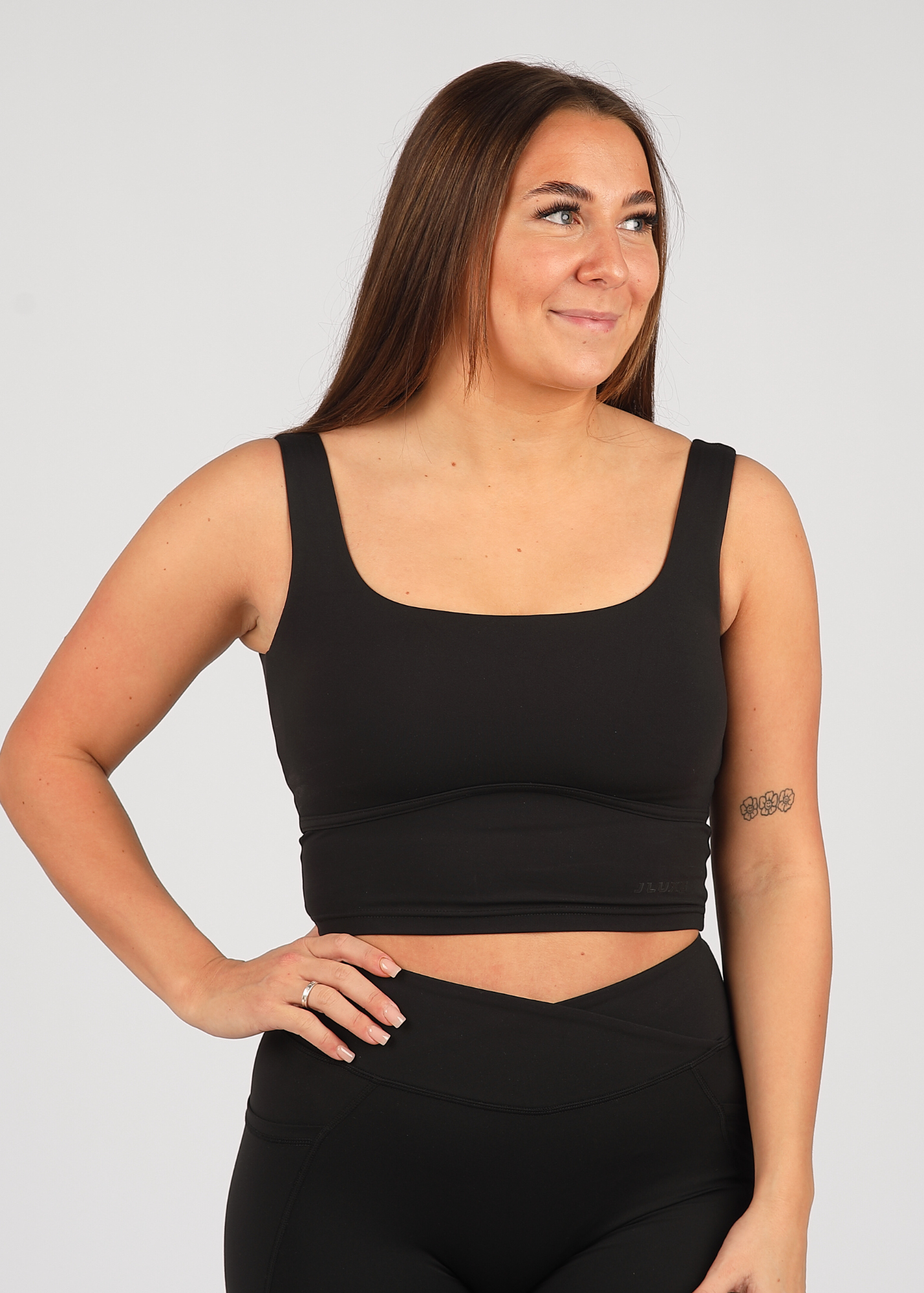 CloudLuxe Longline Black Sports Bra