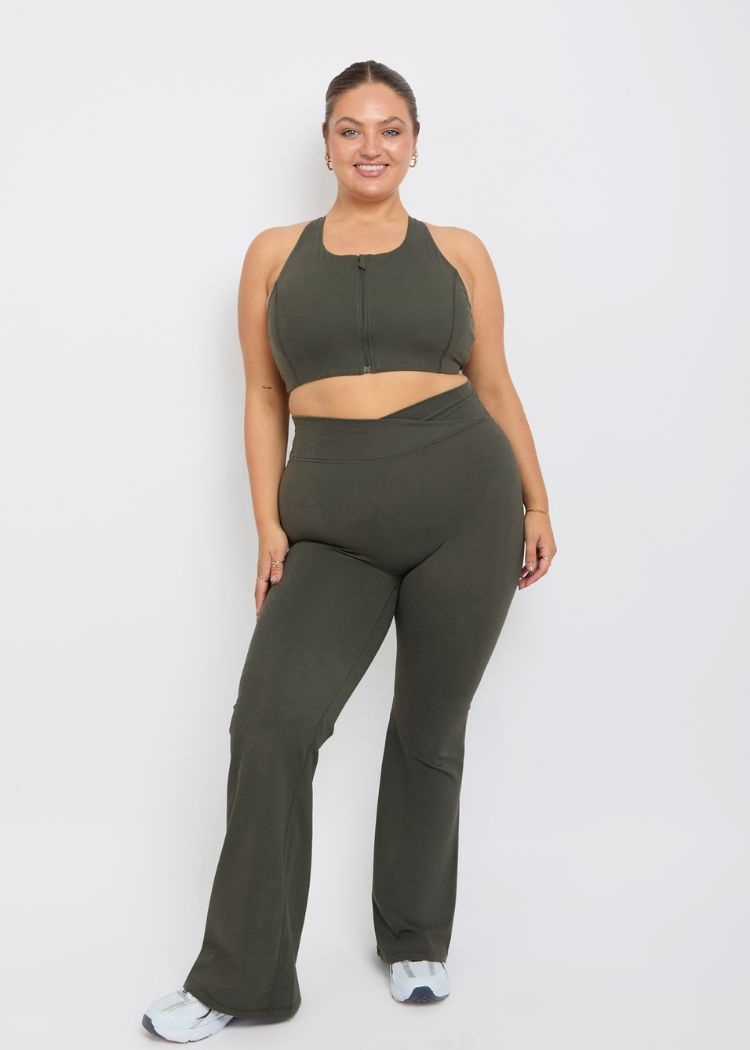 CloudLuxe Core Wrap Khaki Essential Flares