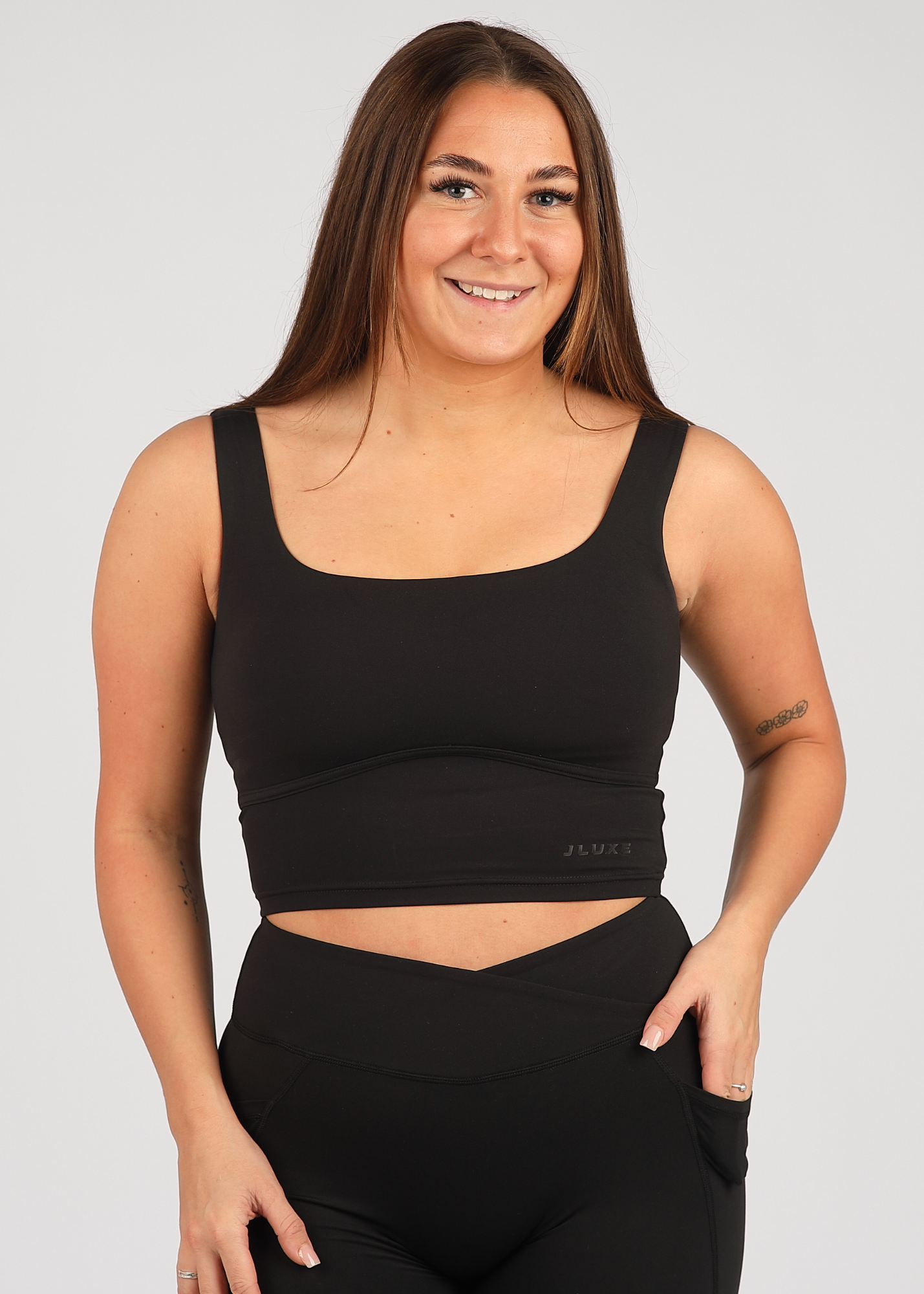 CloudLuxe Longline Black Sports Bra