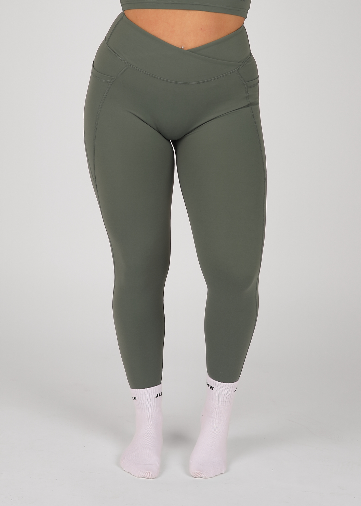 CloudLuxe Wrap Pocket Deep Sage Leggings