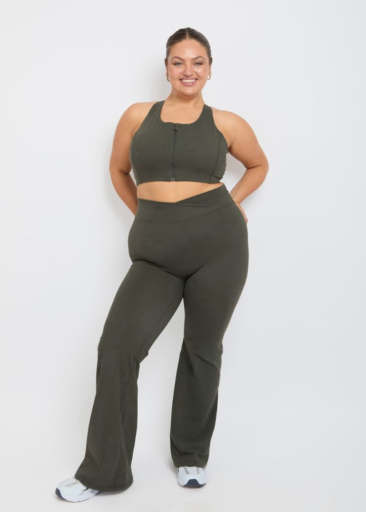 CloudLuxe Core Wrap Khaki Essential Flares