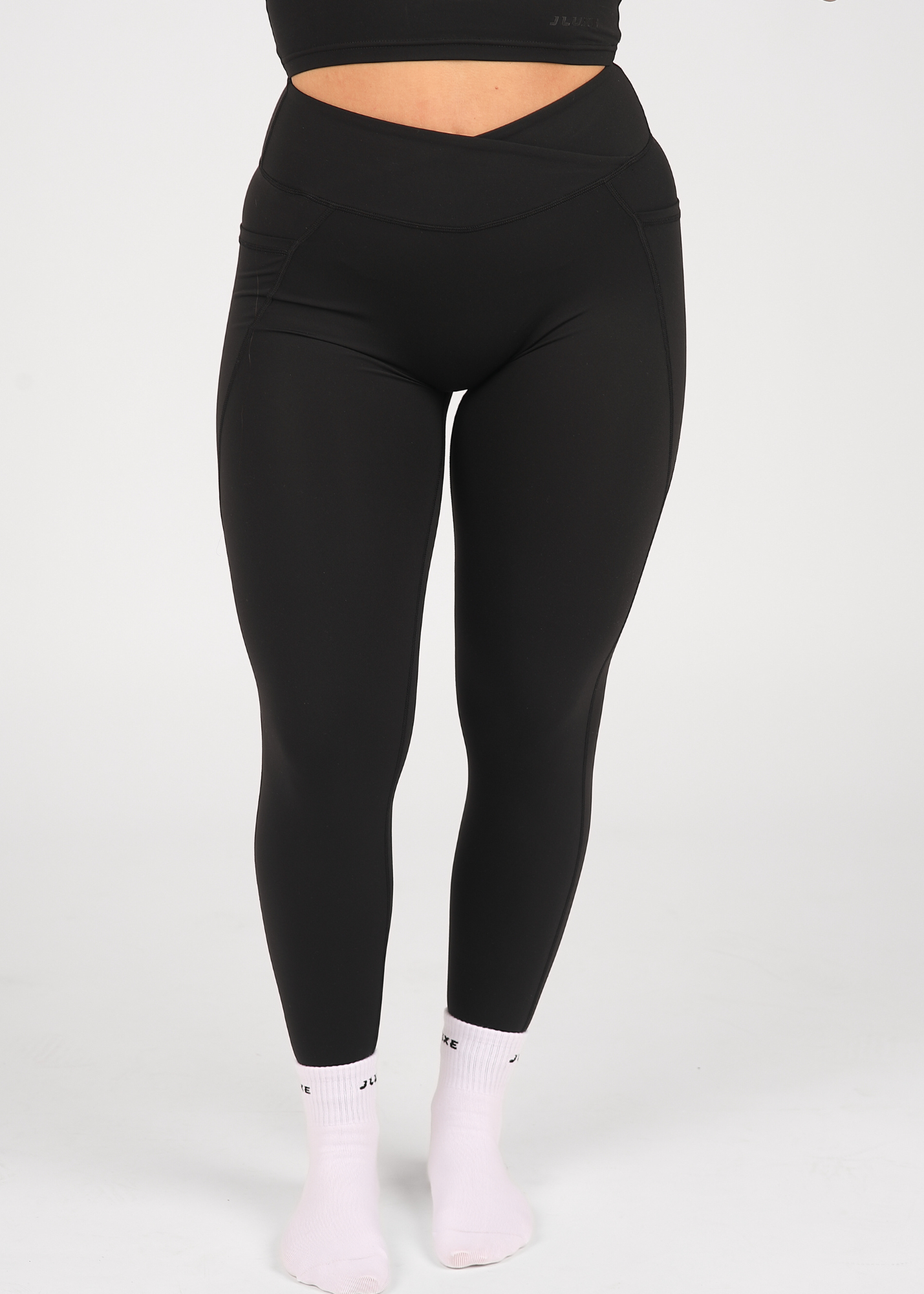 CloudLuxe Wrap Pocket Black Leggings