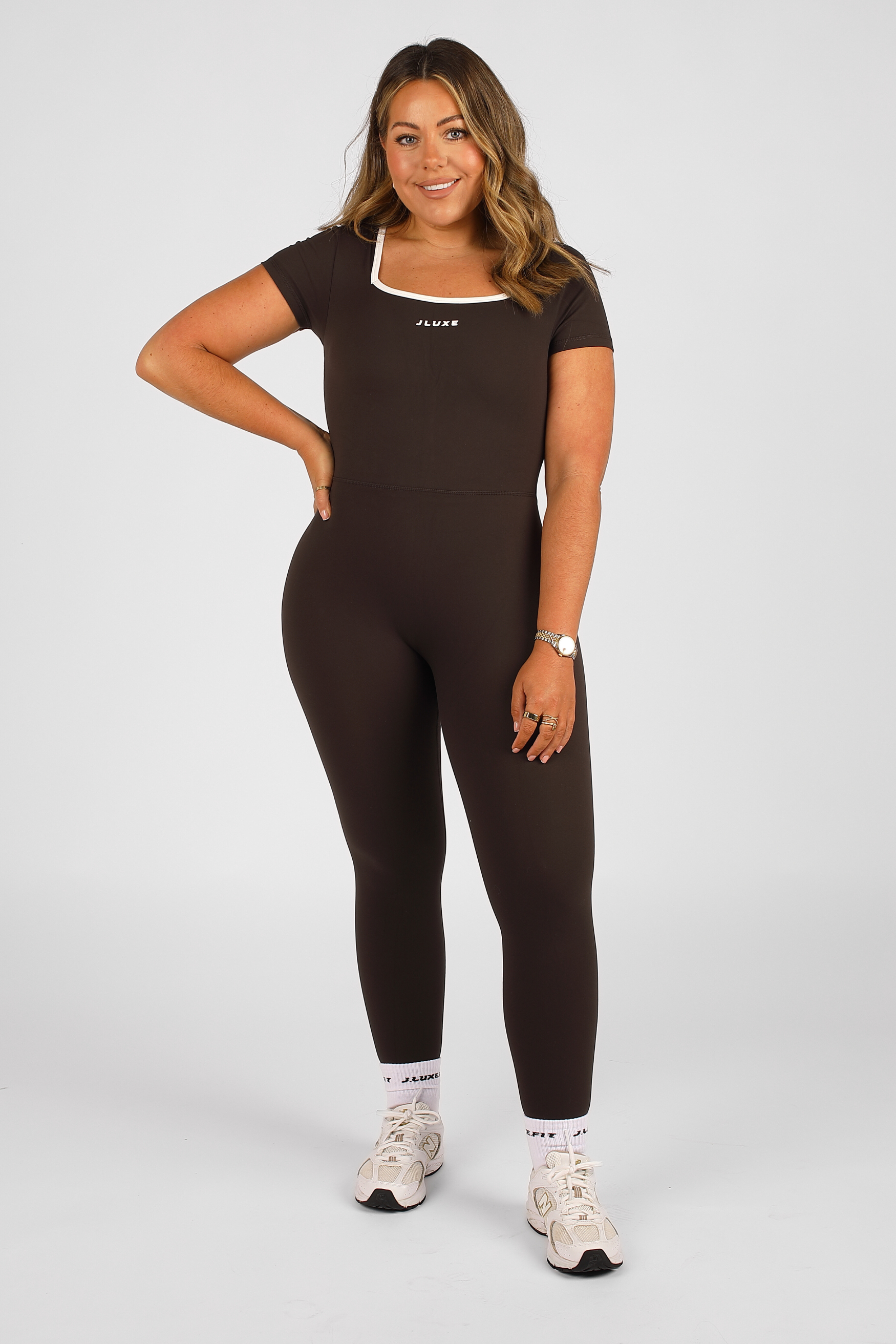 CloudLuxe Contrast Coffee Jumpsuit