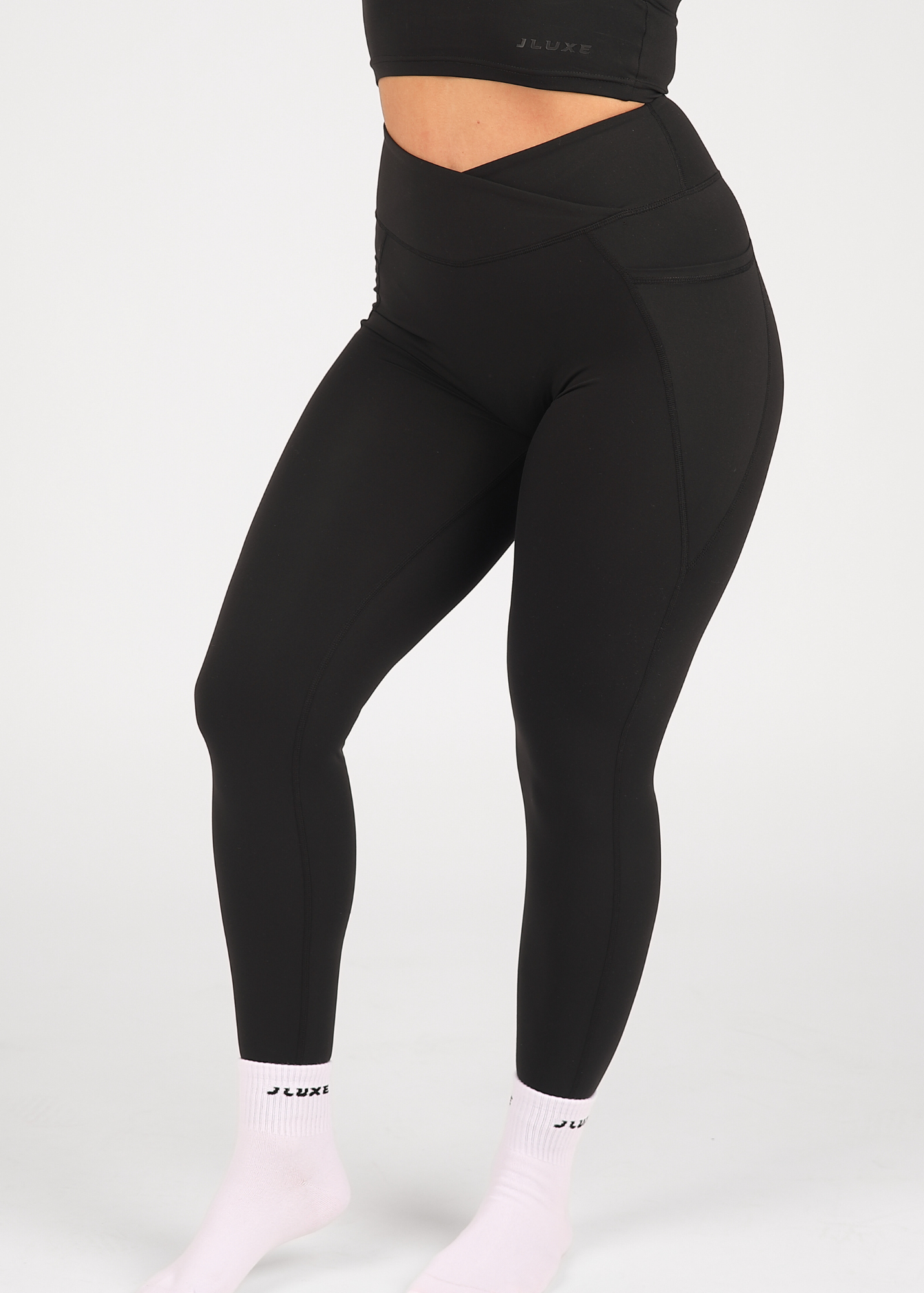 CloudLuxe Wrap Pocket Black Leggings