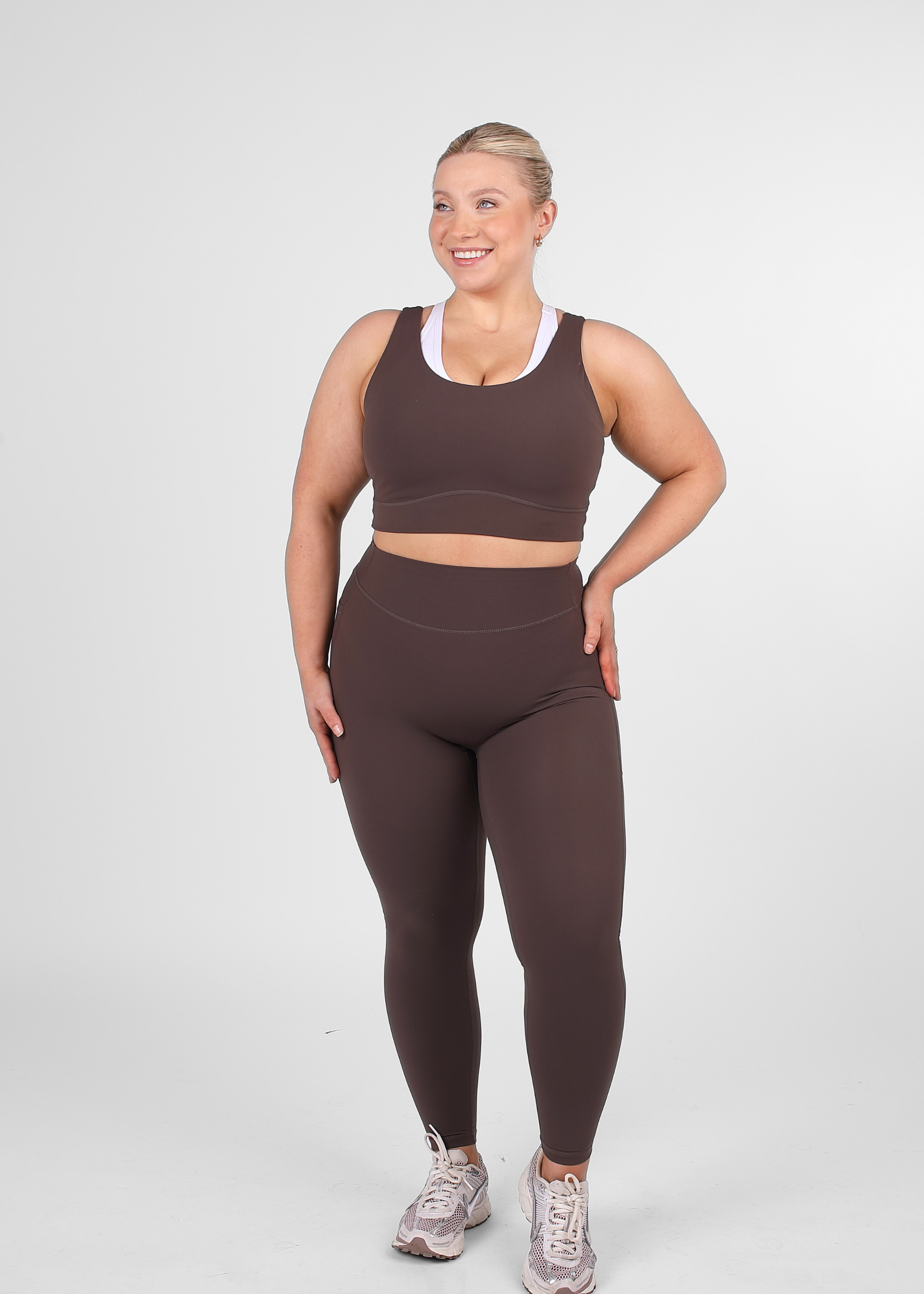 Soft Form Recycled Mocha Double Layer Recycled Sports Bra