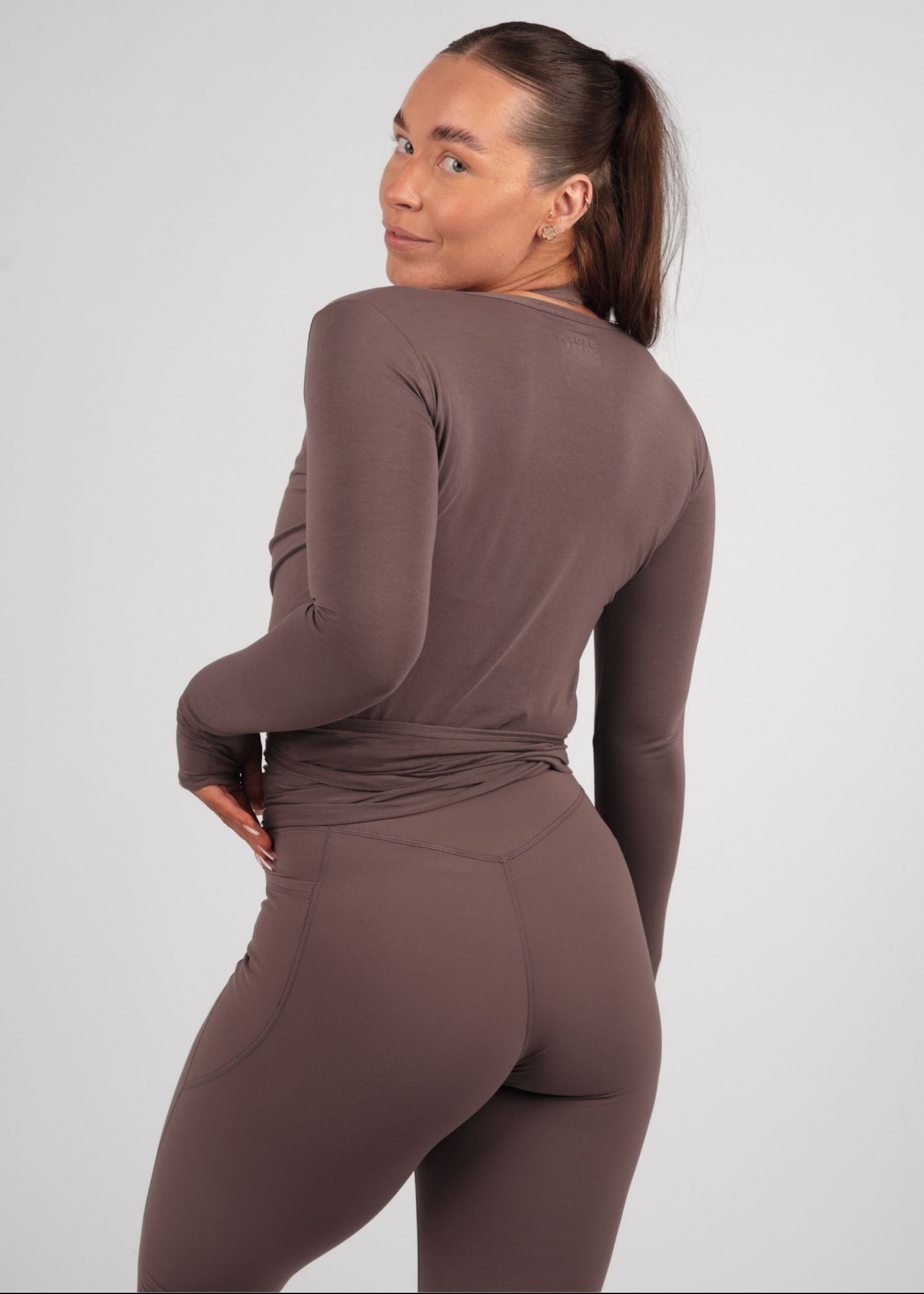 Ultra Soft Bamboo Latte Wrap Top