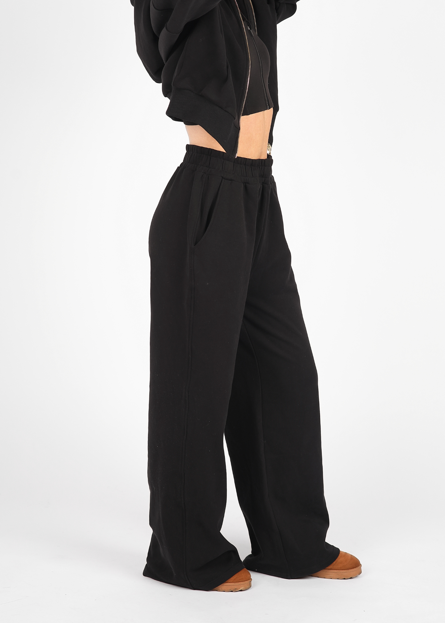 Ultra Soft Black Wide Leg Jogger