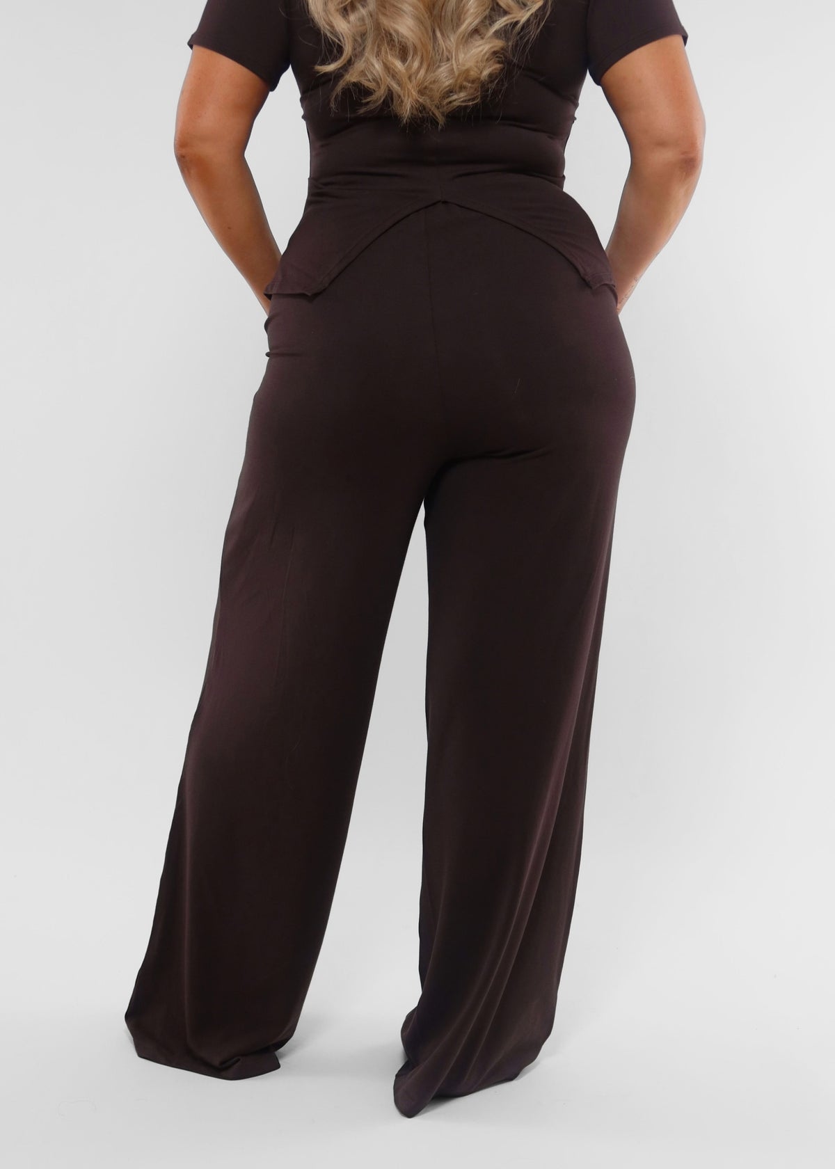 Refined Nara Wide Leg Chocolate Trouser