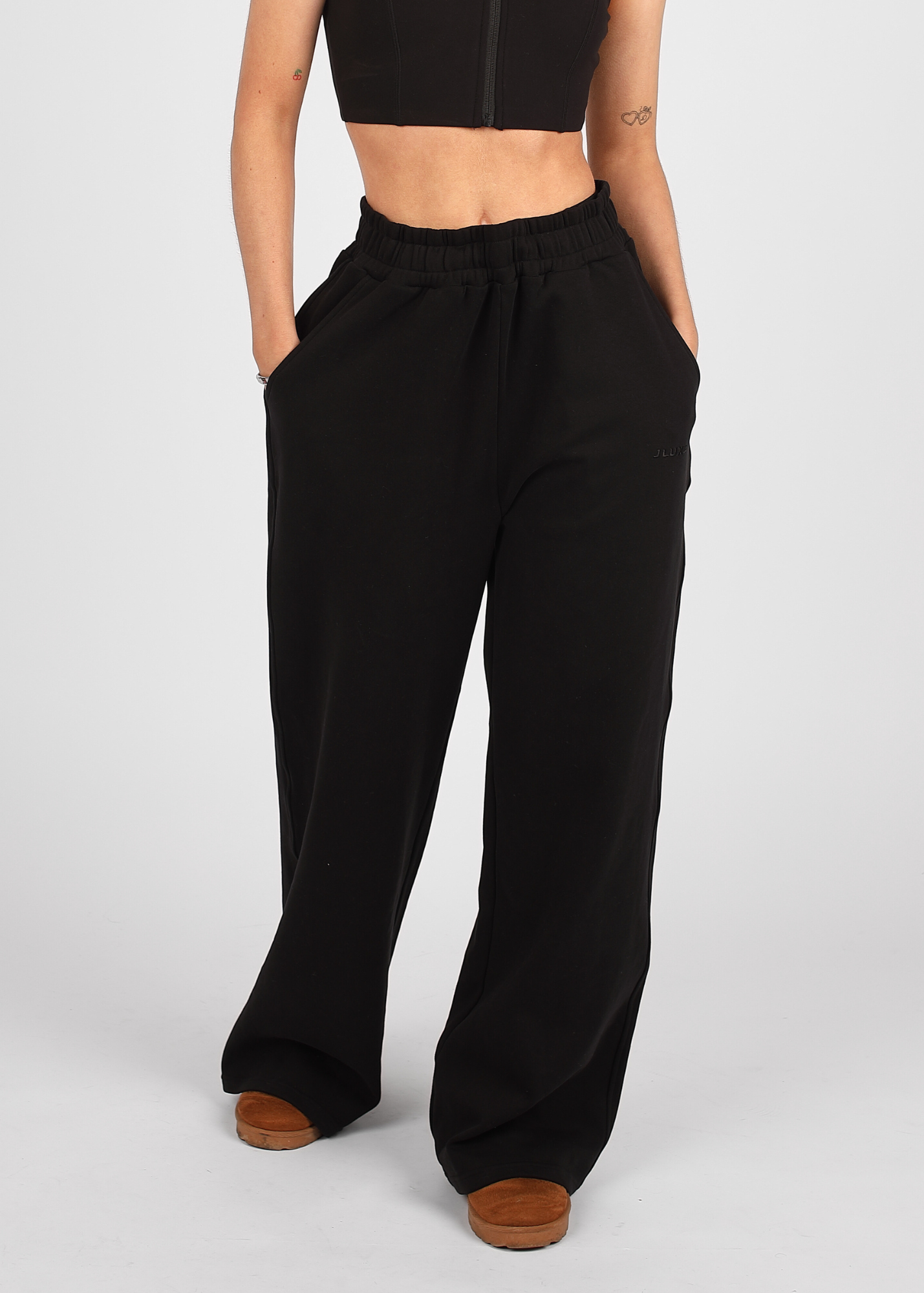 Ultra Soft Black Wide Leg Jogger