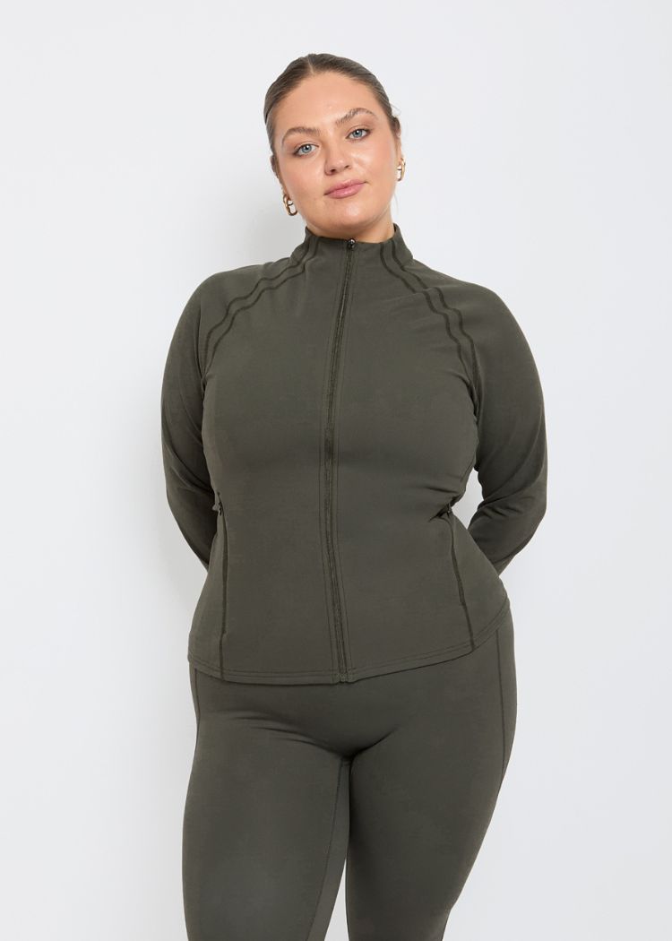 CloudLuxe Core Khaki Detail Jacket