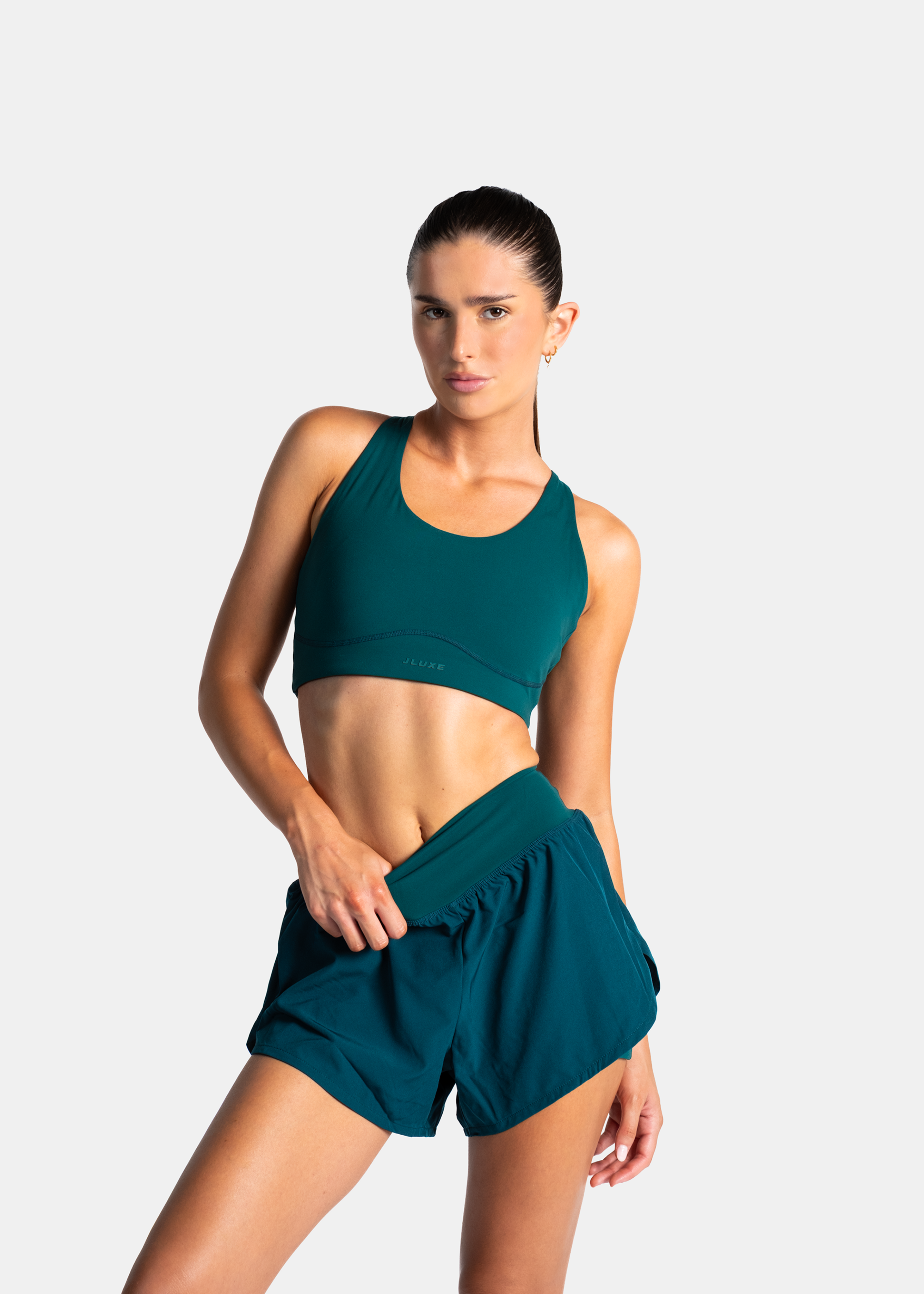 Soft Form Recycled Deep Teal Double Layer Shorts