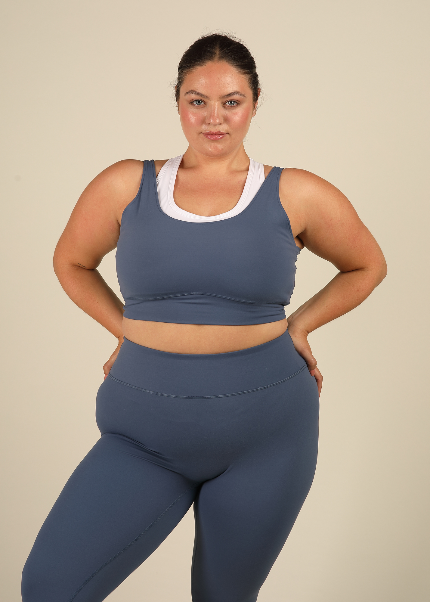 Recycled Double Layer Denim Blue Sports Bra