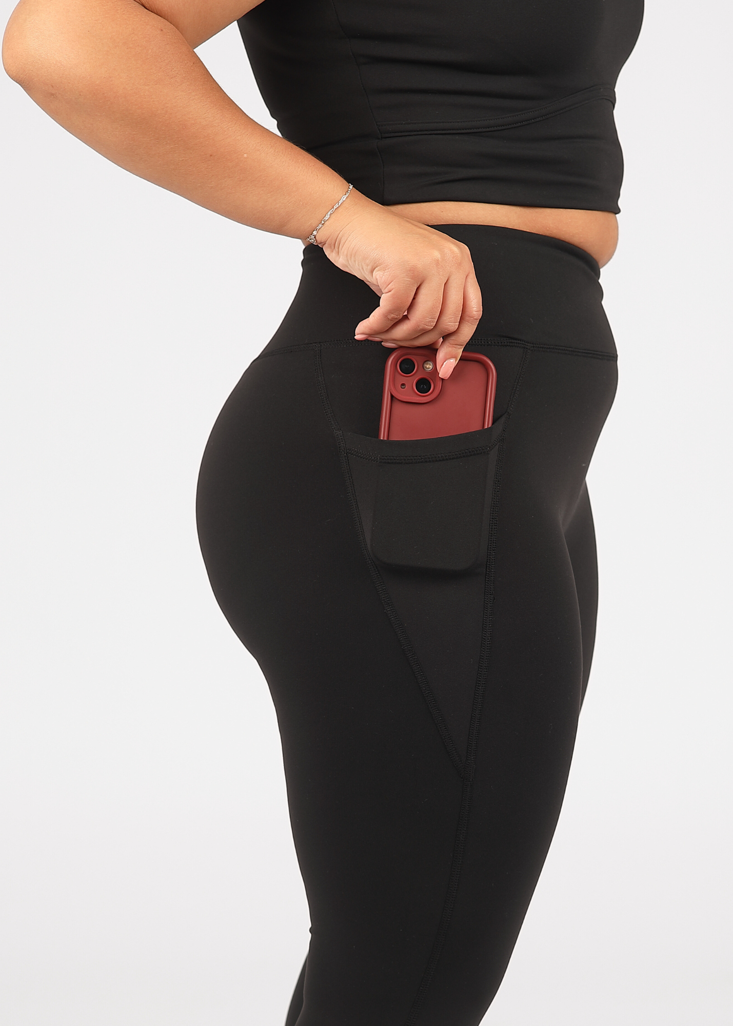 CloudLuxe Wrap Pocket Black Leggings