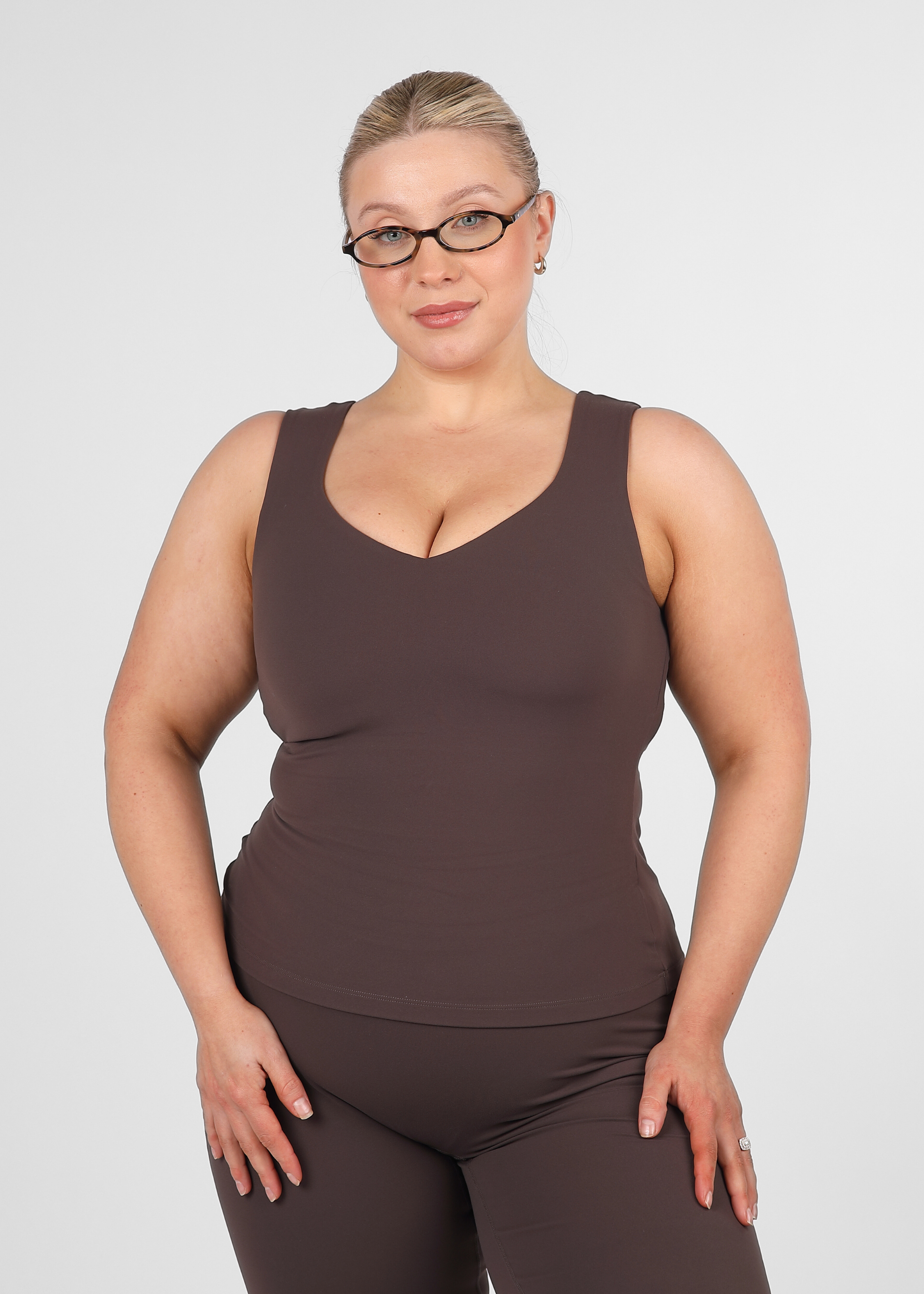 Soft Form Recycled Mocha Reversible Sweetheart Vest