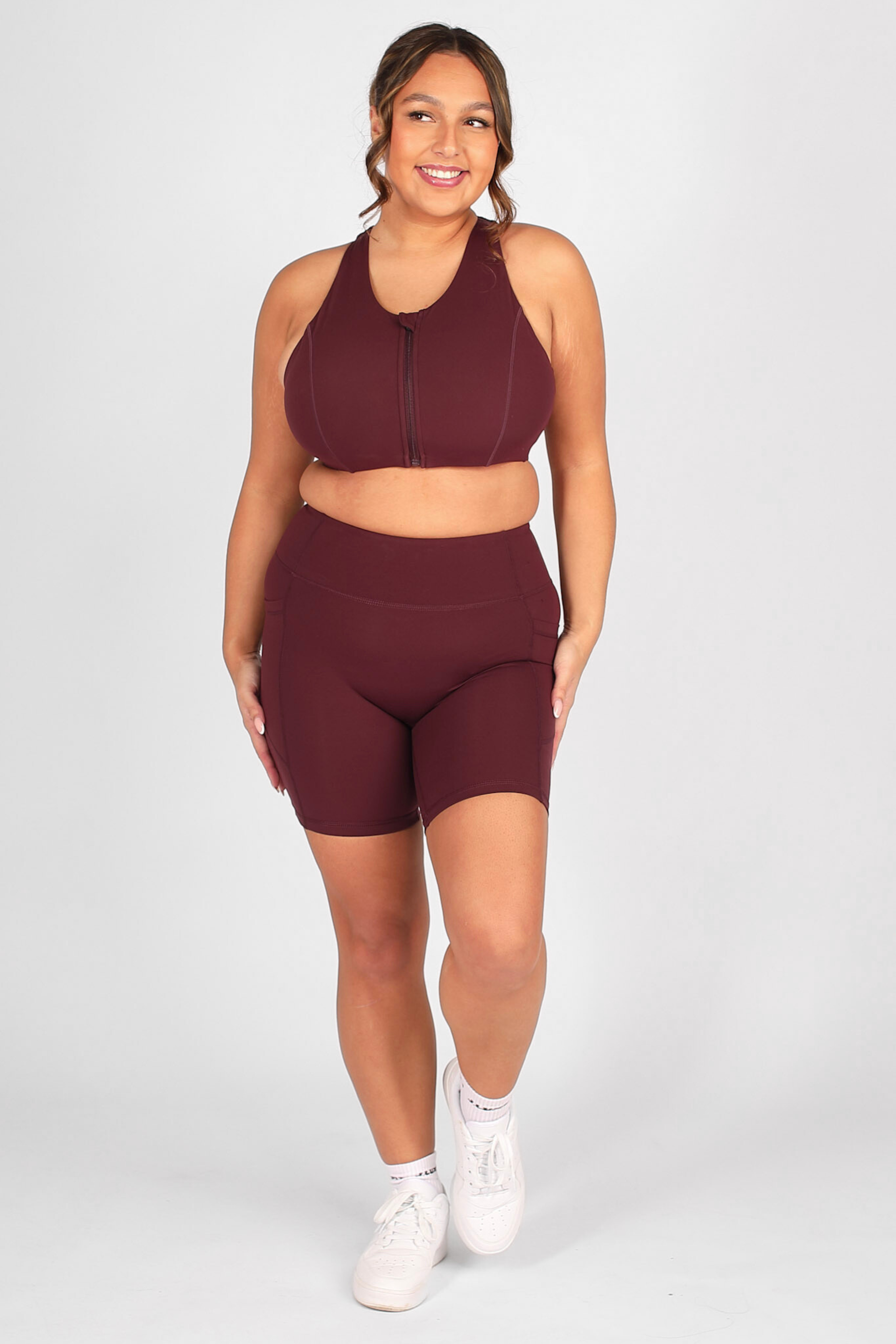 FormLuxe Rosewood Zip Sports Bra