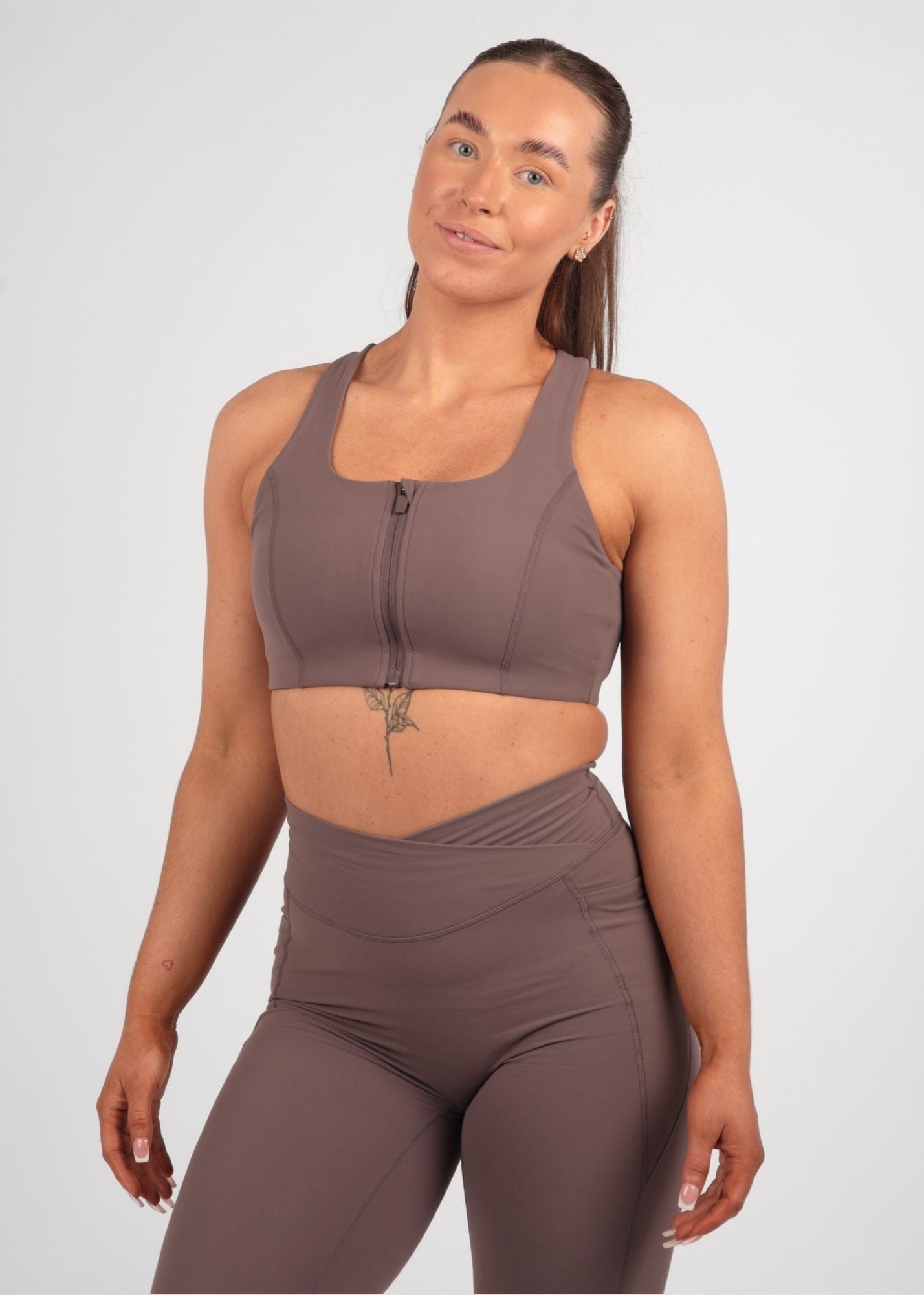 Soft Form Recycled Latte Zip Bra