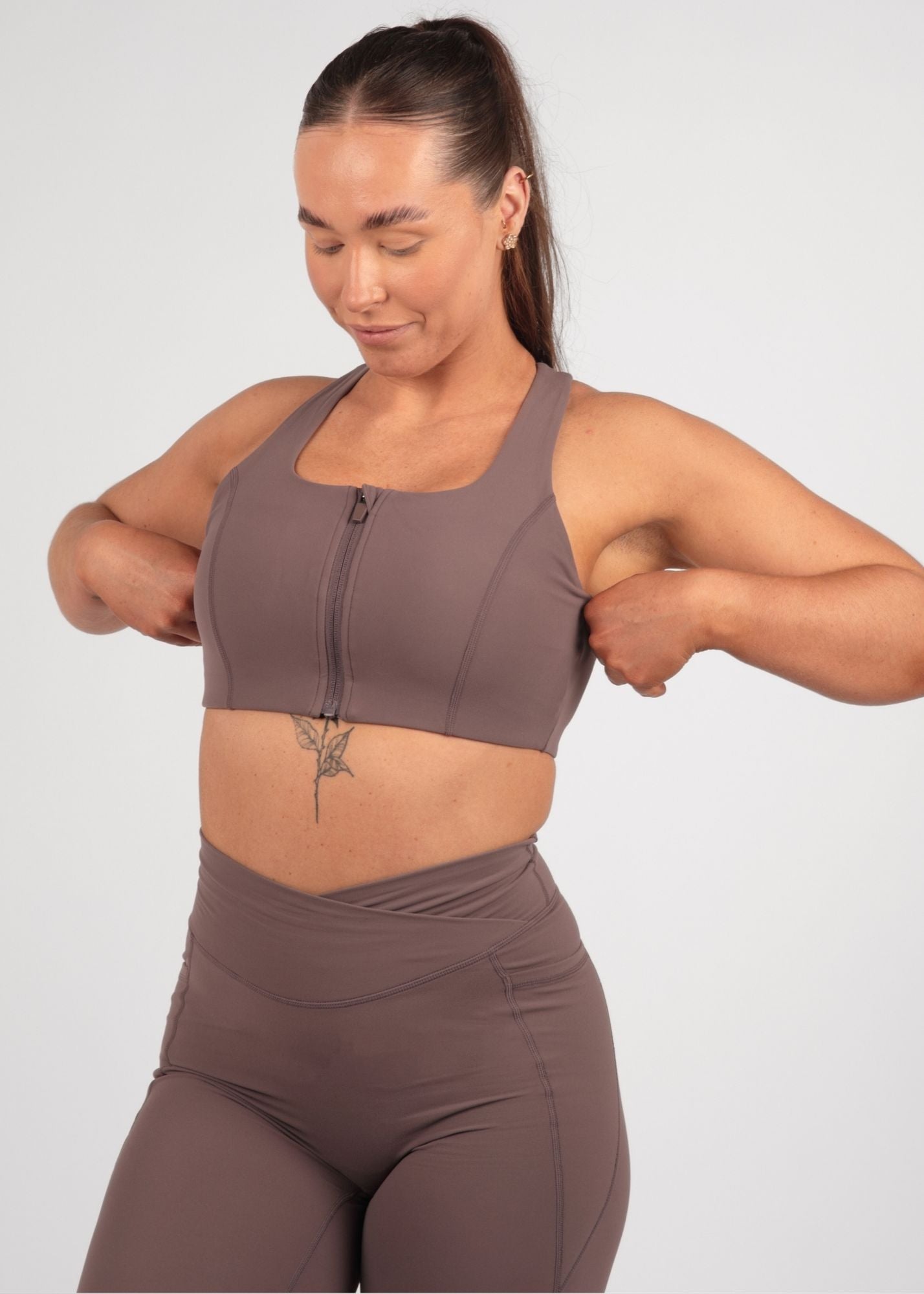 Soft Form Recycled Latte Zip Bra