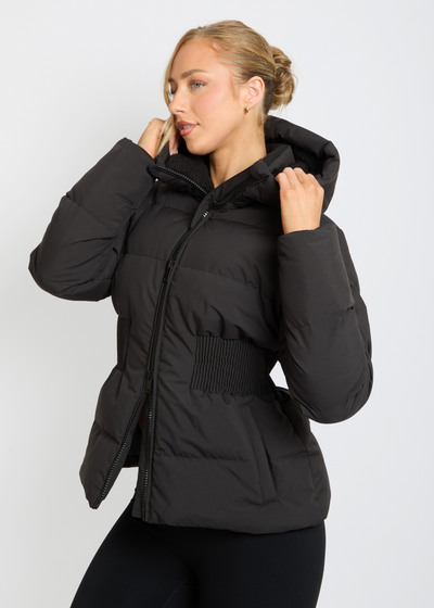Contour Short Black Puffer Coat