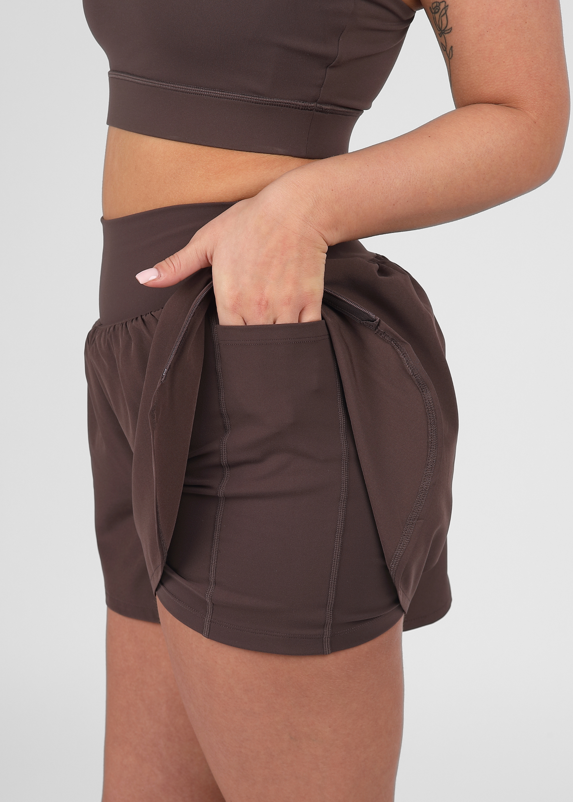 Soft Form Recycled Mocha Double Layer Shorts