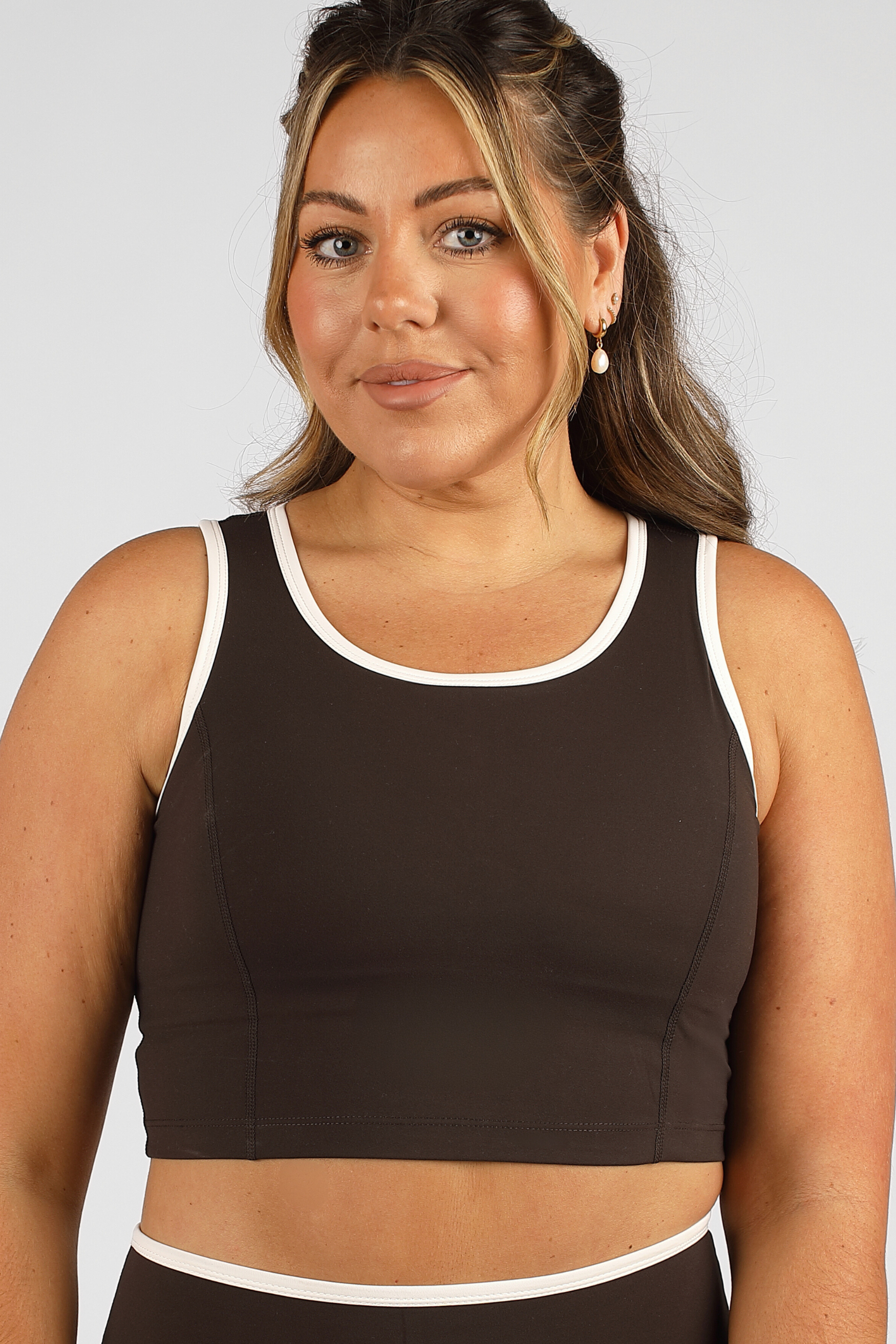 CloudLuxe Contrast Coffee Tank Sports Bra