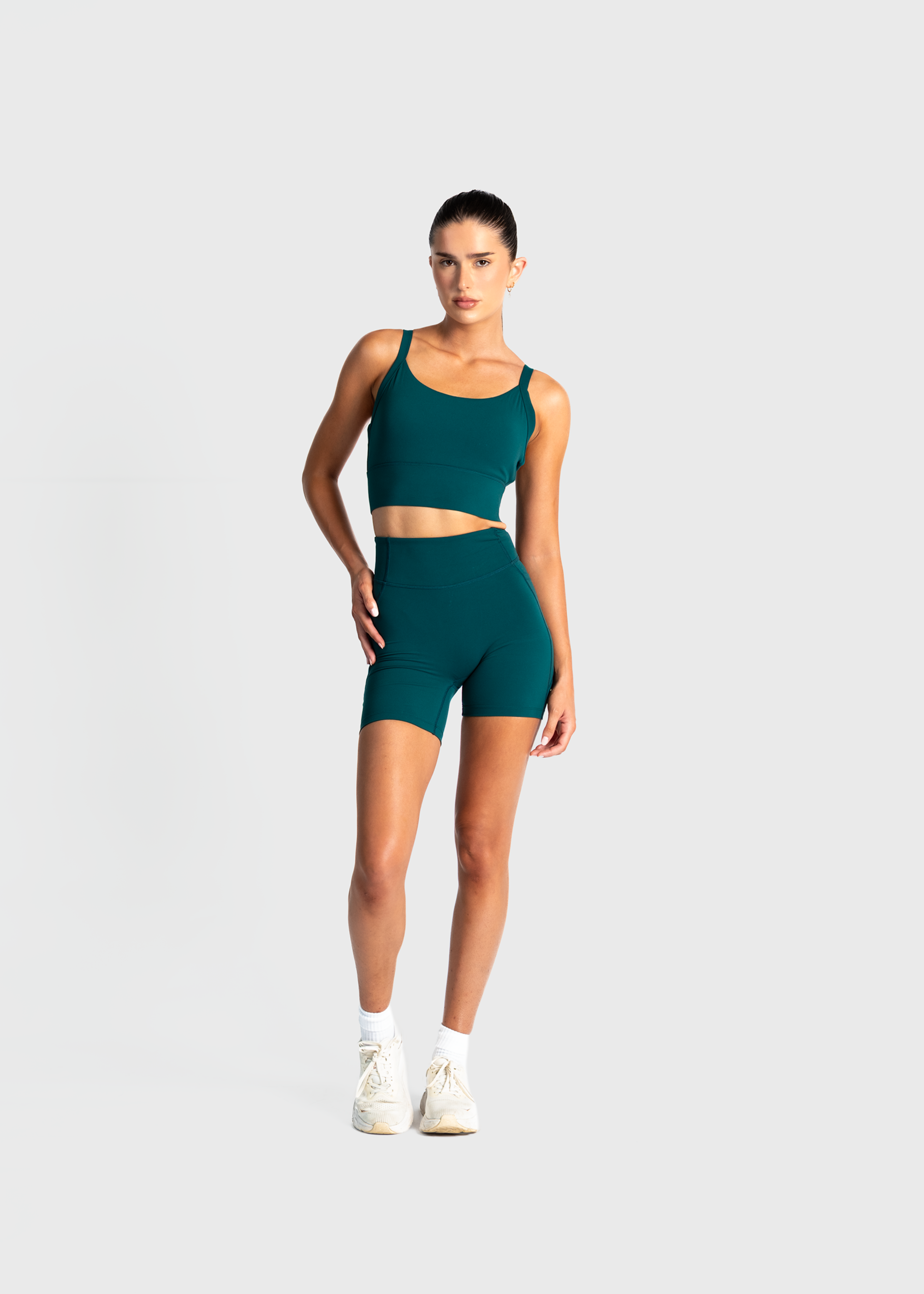 Soft Form Recycled Teal Multistrap Longline Sports Bra